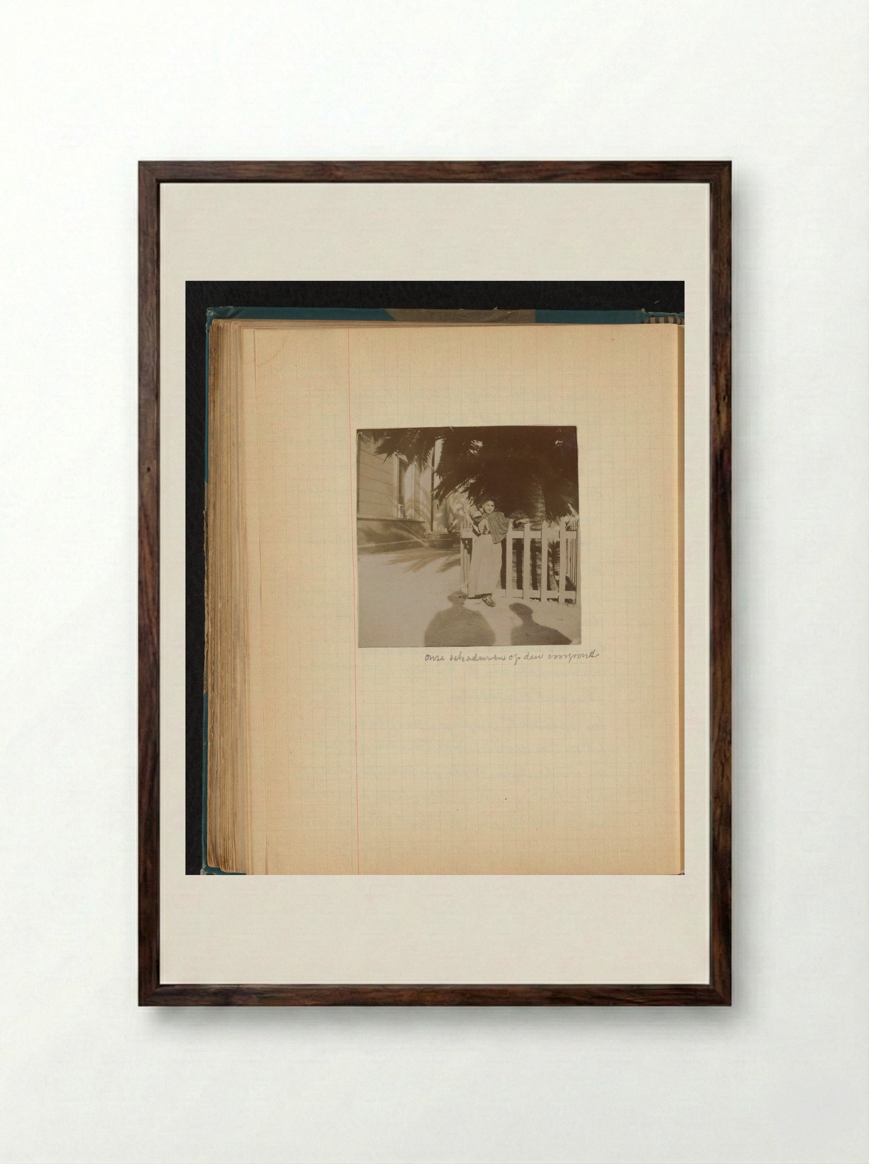 Corsican Girl Leaning Against a Fence - Théodore van Lelyveld - Framed Print Dark Wood