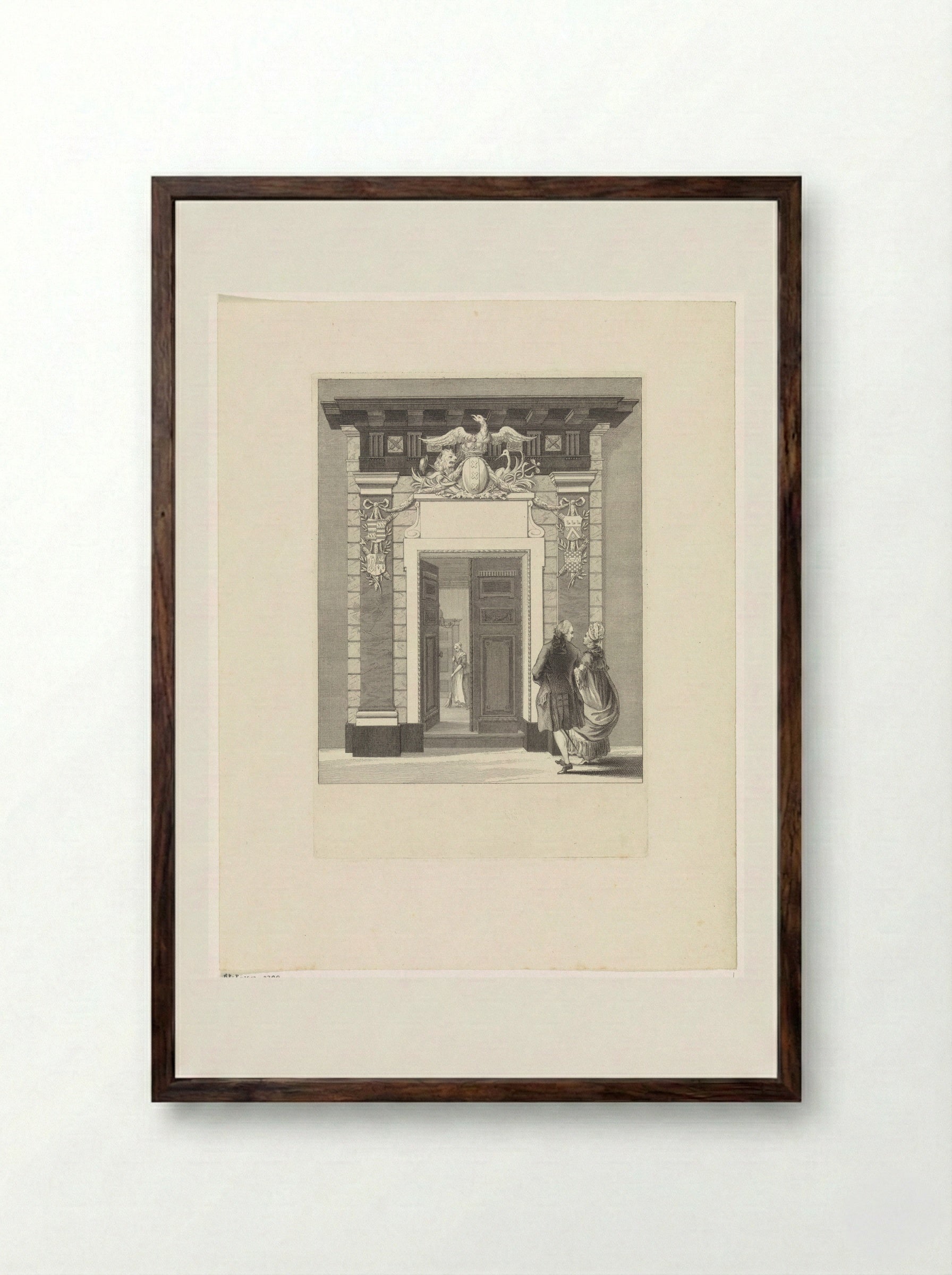 Corvershof - Harmanus Vinkeles - Framed Print Dark Wood