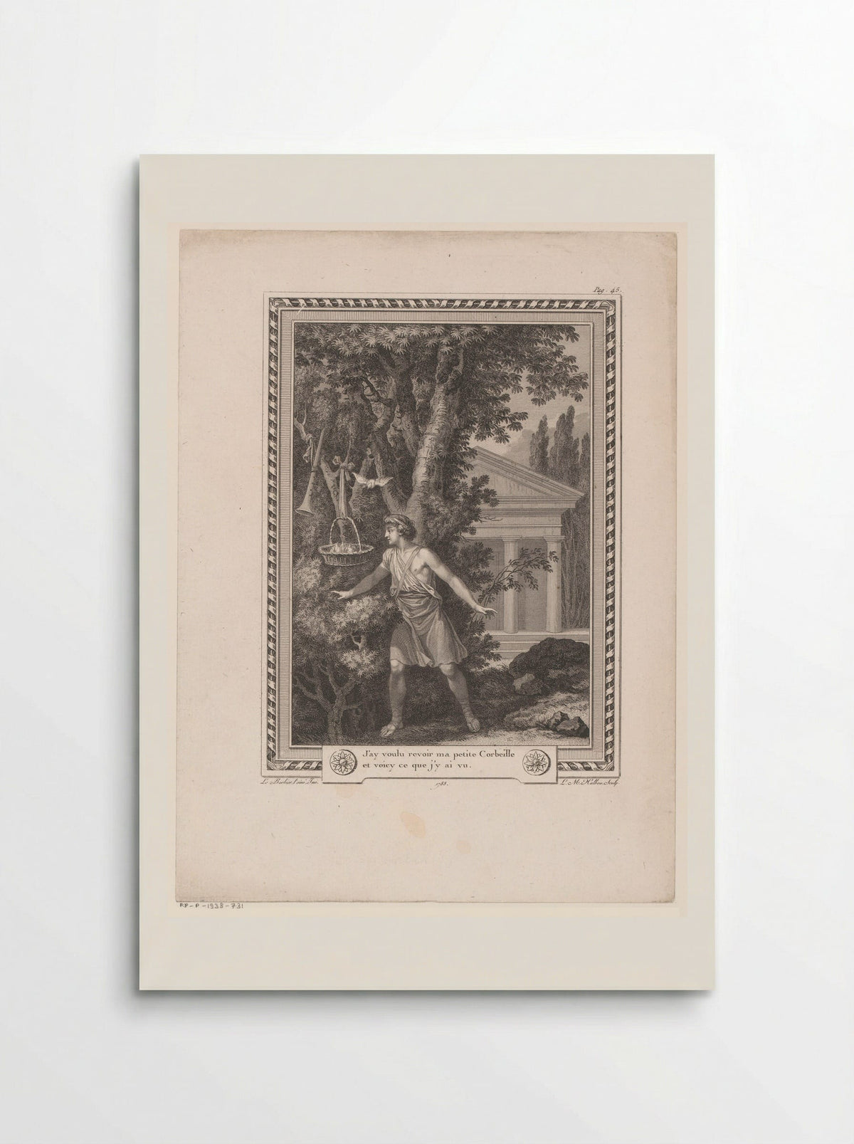 Corydon in a Landscape Before a Temple - Jean-Jacques-François Le Barbier - Poster
