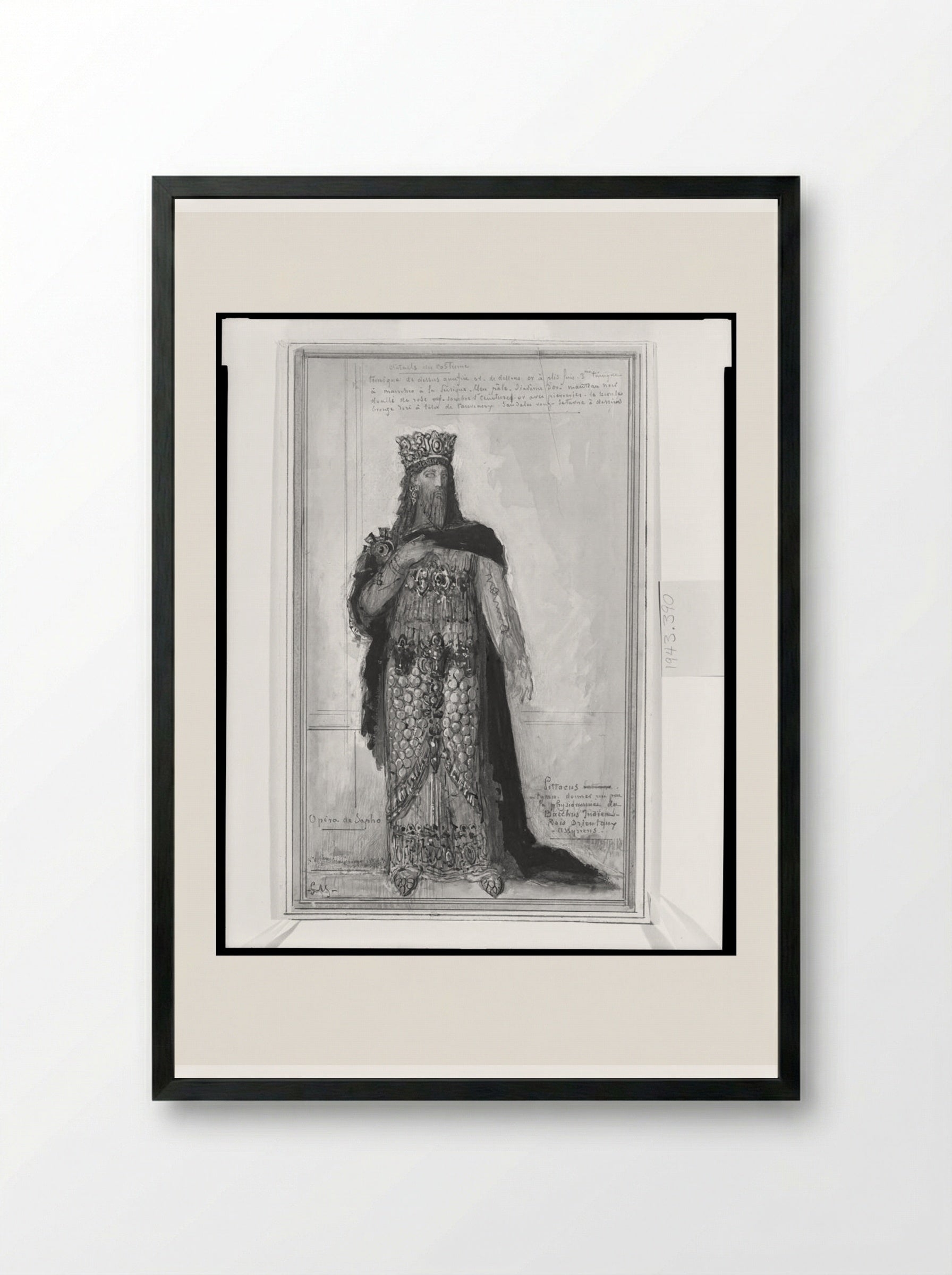 Costume Design for Pittacus the Tyrant - Gustave Moreau - Framed Print Black