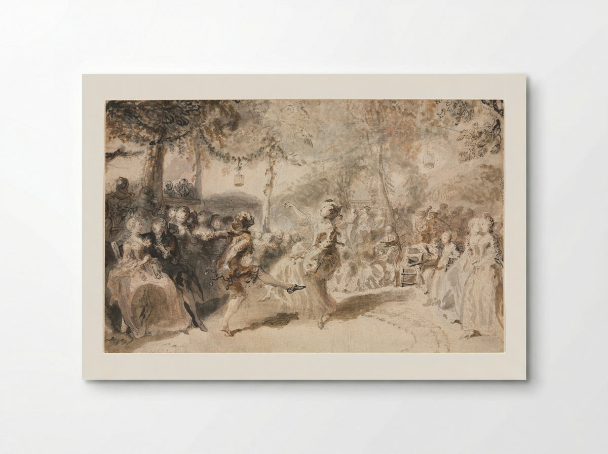Costumed Dancers Performing in a Garden Tavern - Gabriel de Saint-Aubin - Poster