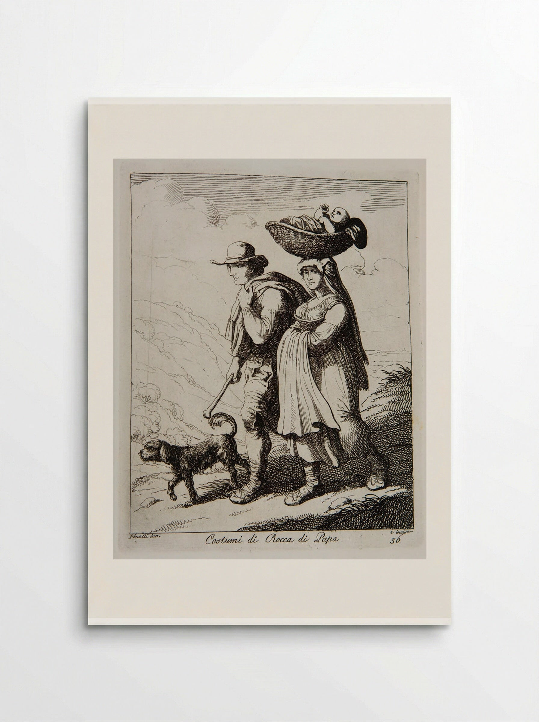 Costumes from Rocca di Papa - Bartolomeo Pinelli - Poster