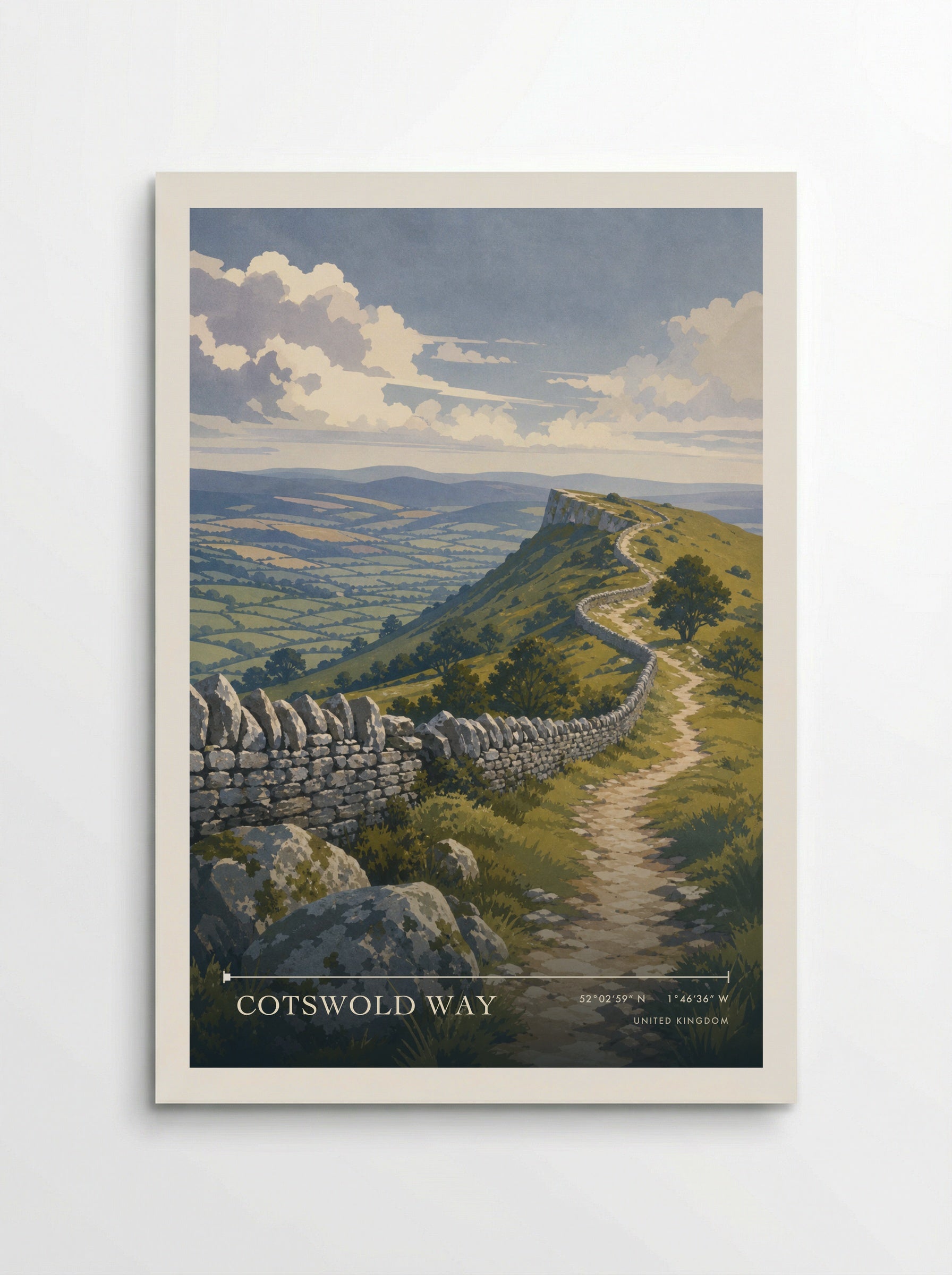 Cotswold Way United Kingdom Travel Poster - Poster