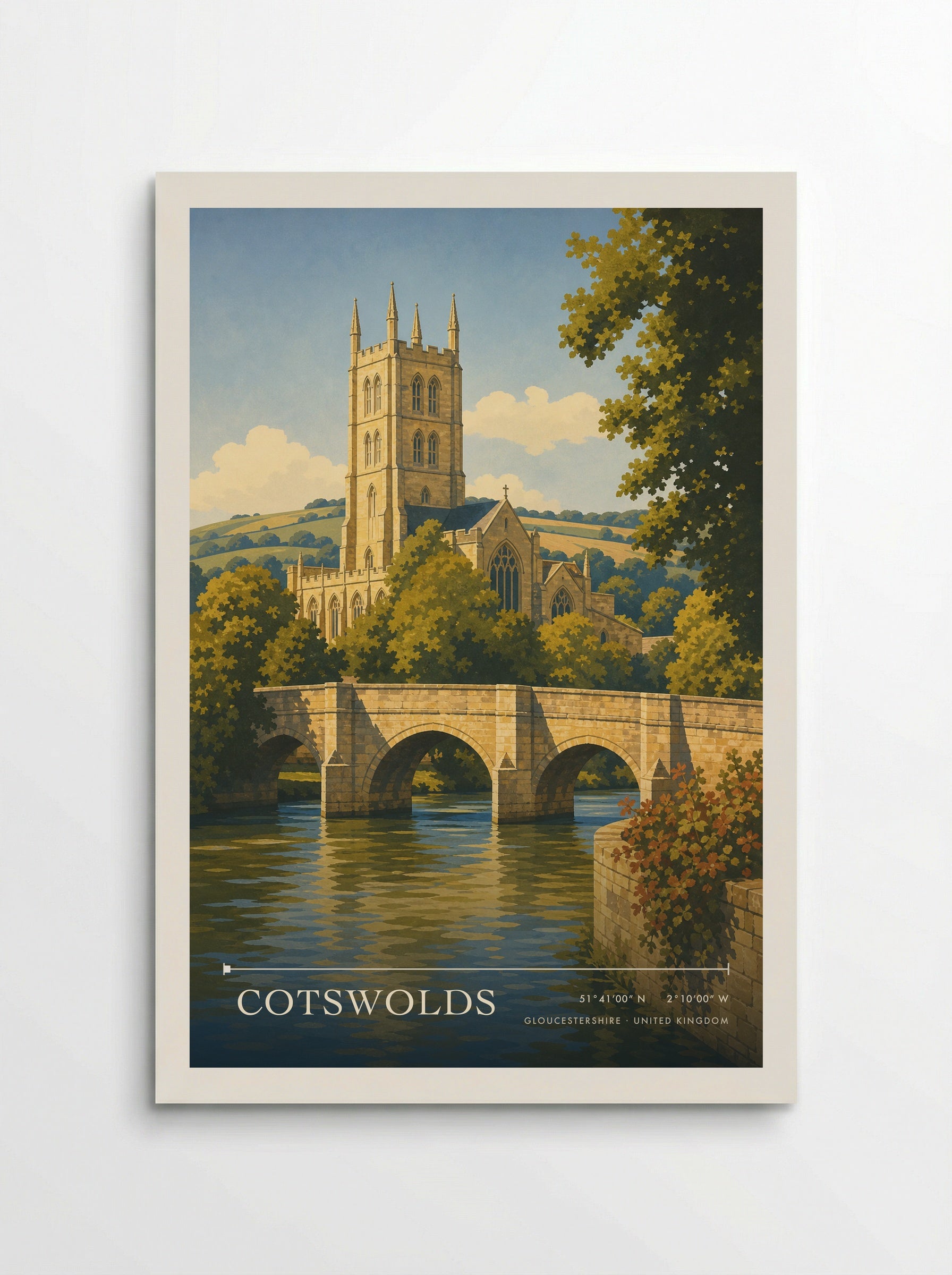 Cotswolds Gloucestershire United Kingdom Travel Poster - Poster