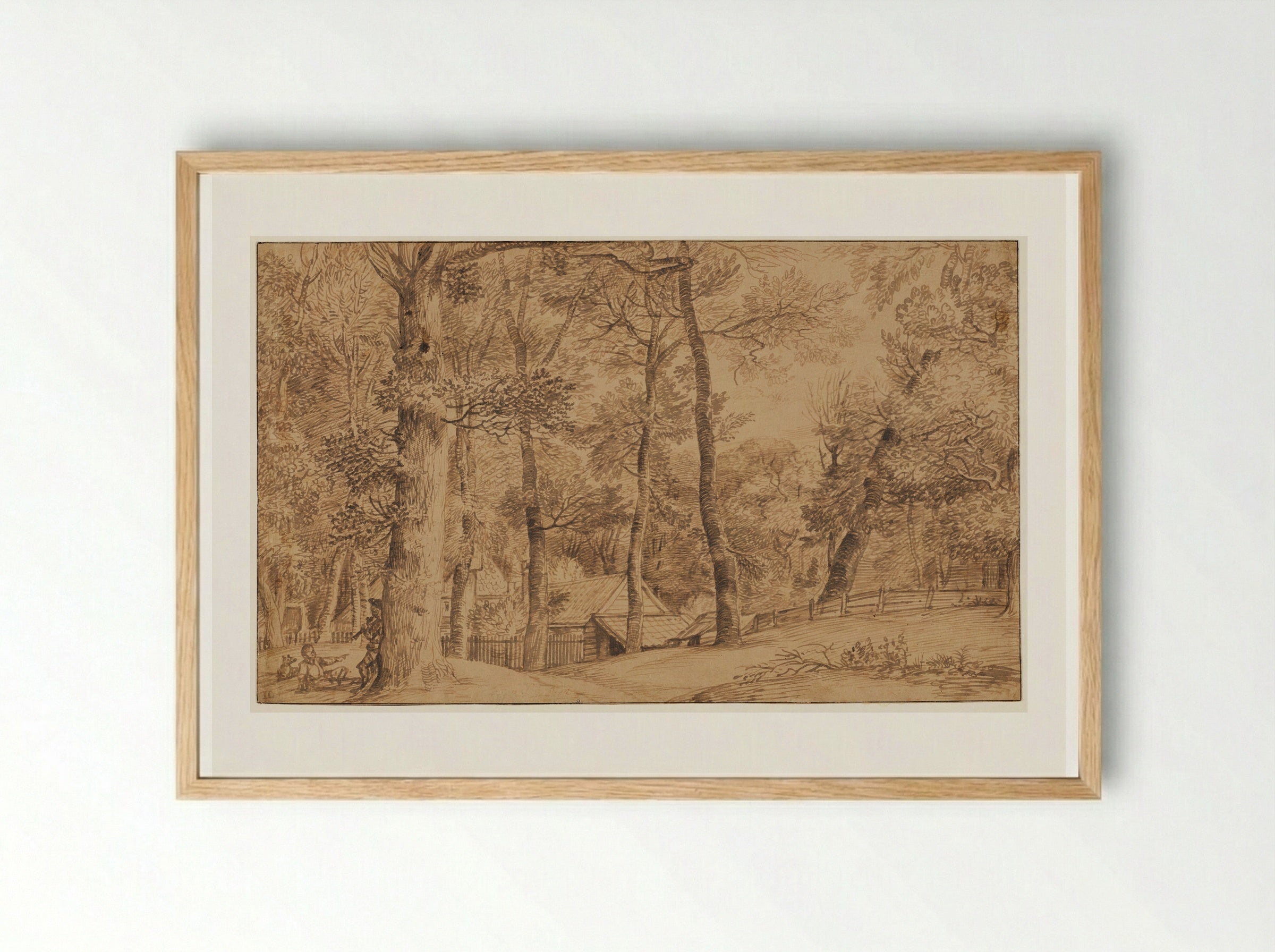 Cottage among Trees - Jan Lievens - Framed Print Wood