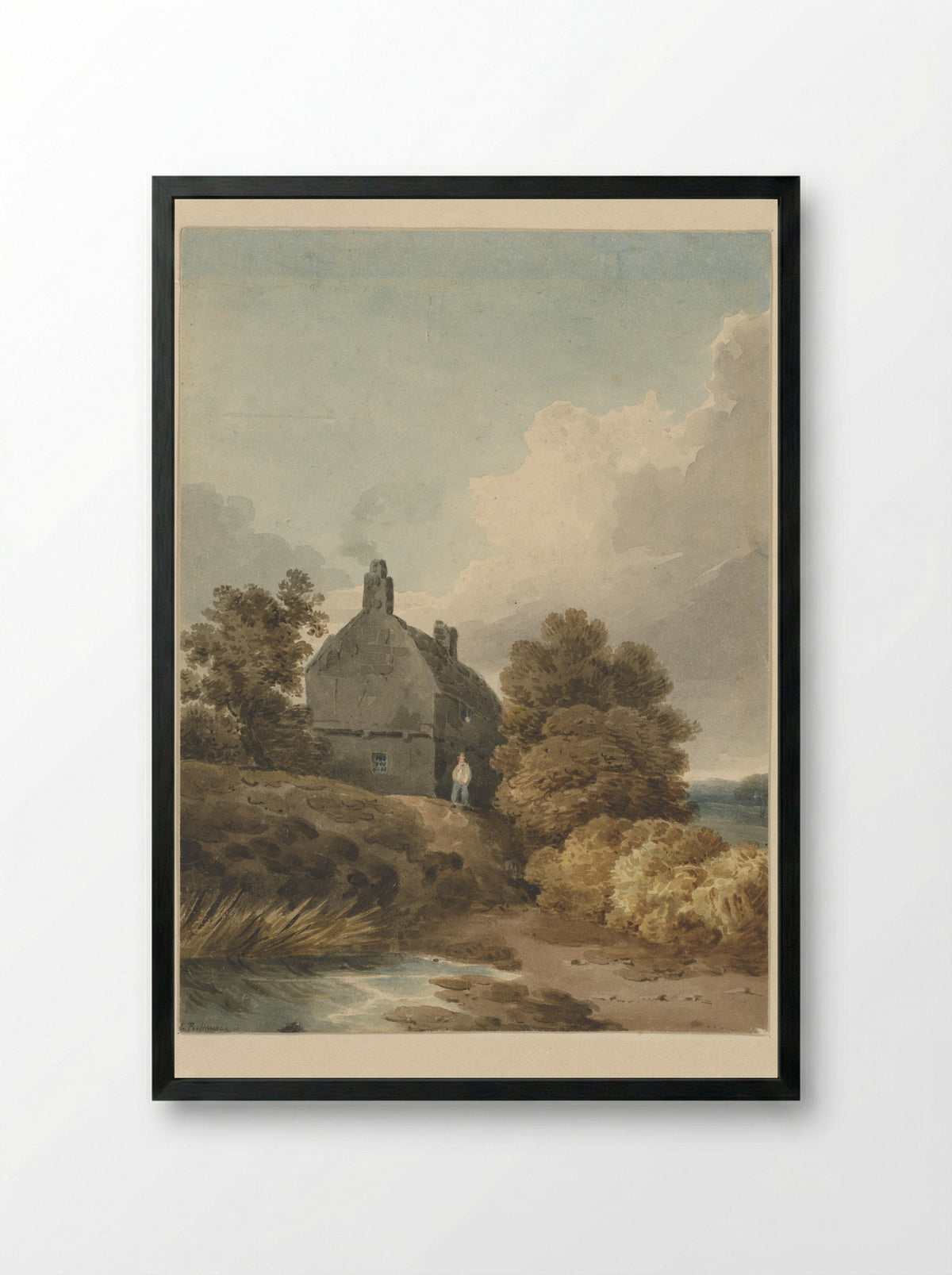 Cottage in Dulwich - J. Hamble - Framed Print Black