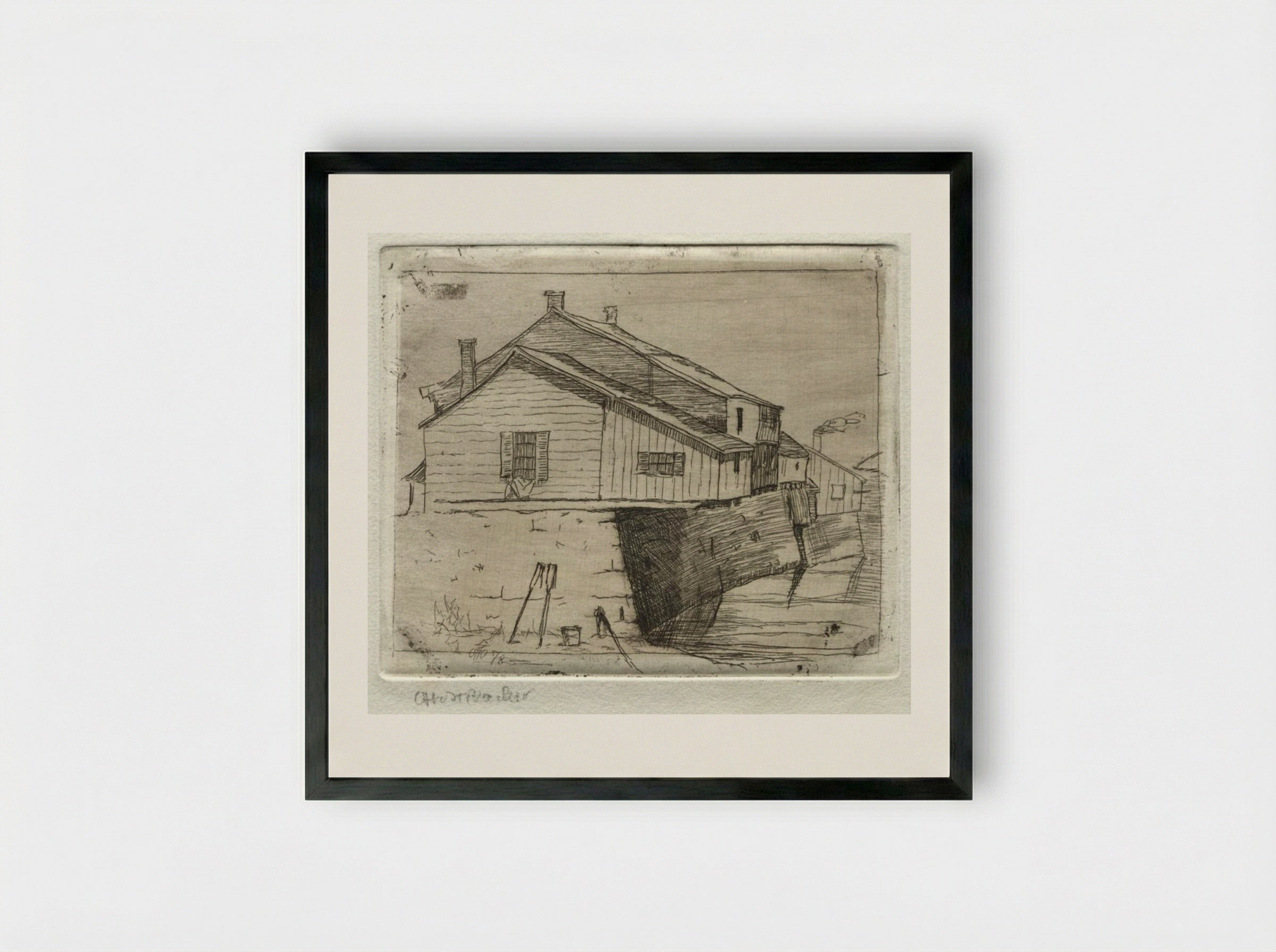 Cottages, Cleveland - Otto H. Bacher - Framed Print Black