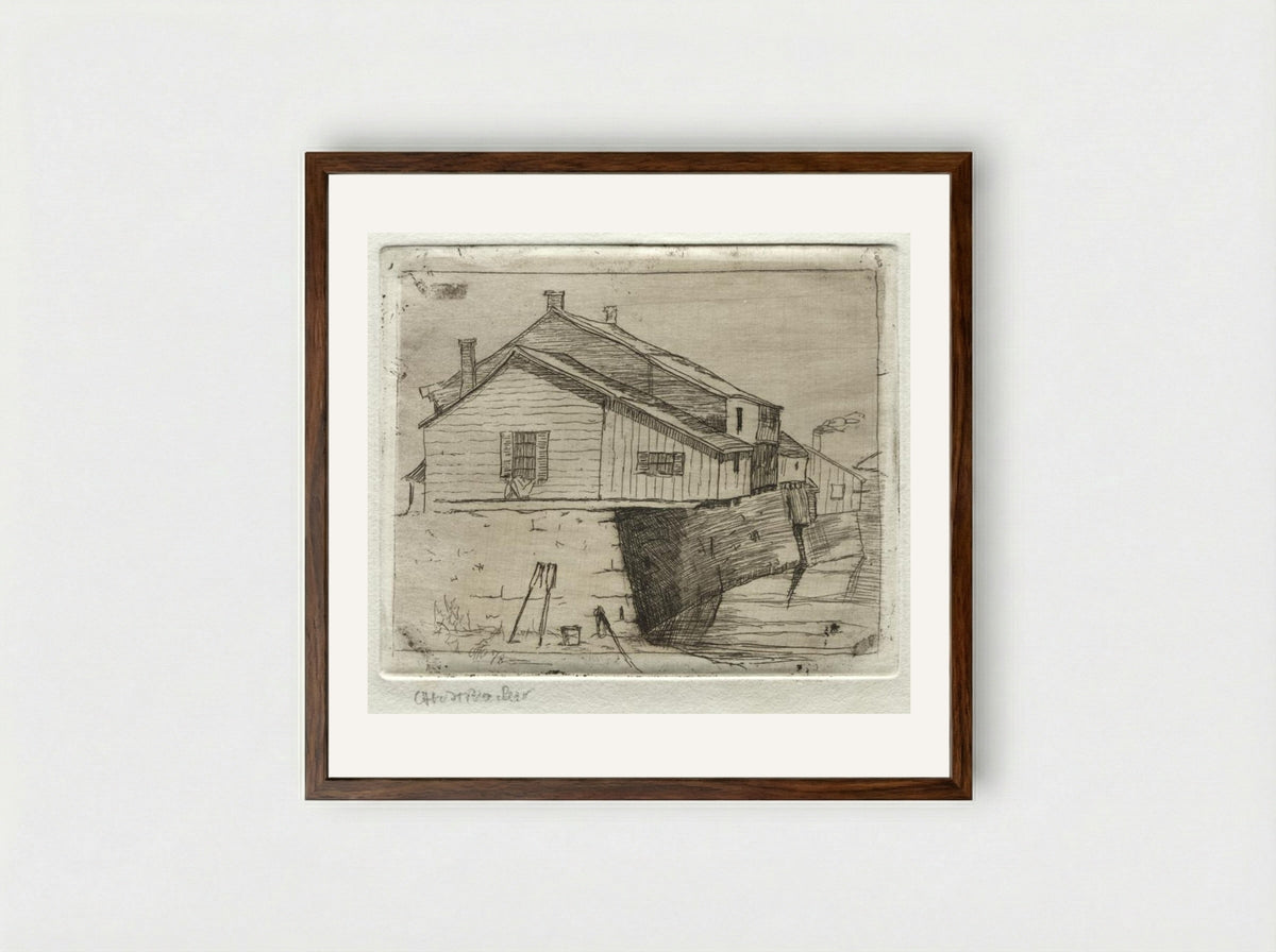 Cottages, Cleveland - Otto H. Bacher - Framed Print Dark Wood