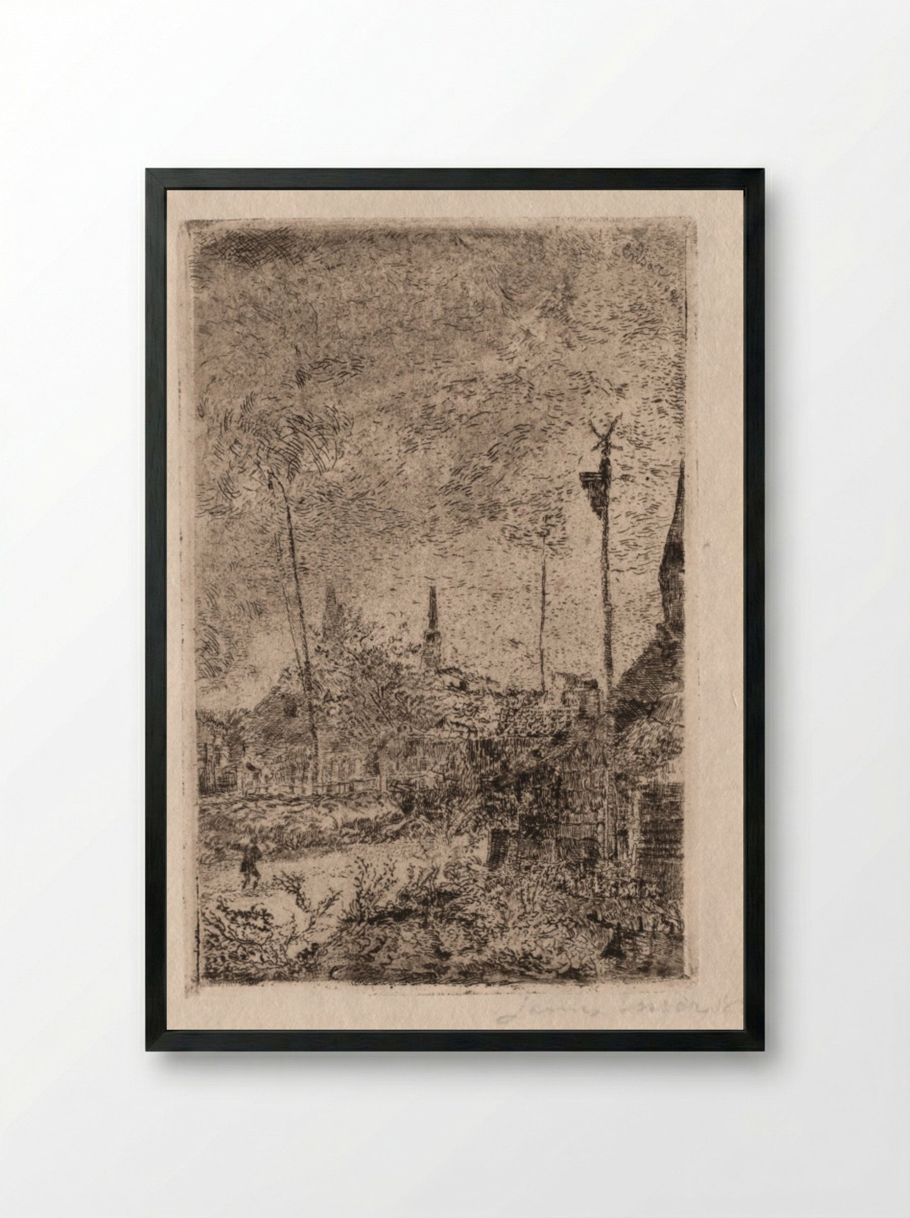 Cottages - James Ensor - Framed Print Black