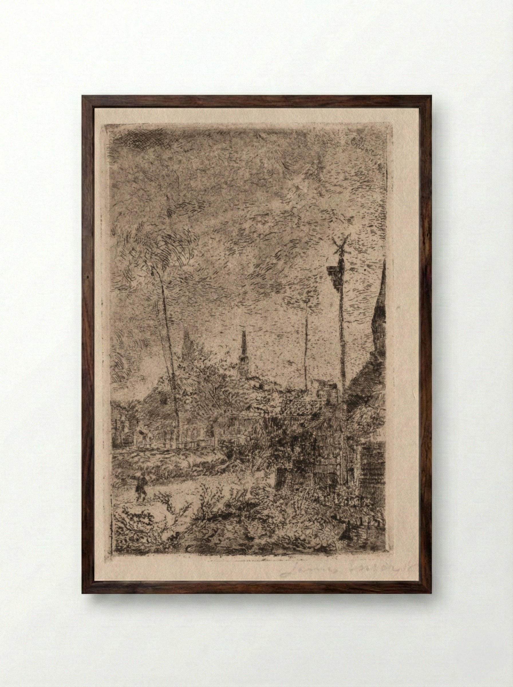 Cottages - James Ensor - Framed Print Dark Wood