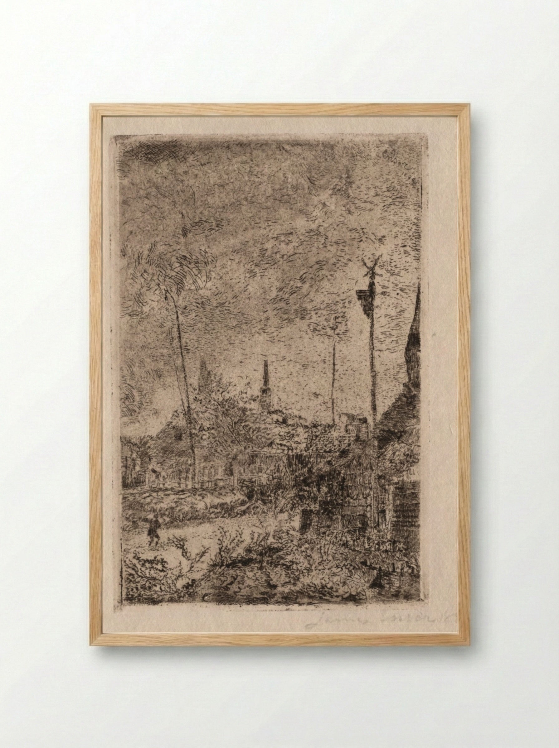 Cottages - James Ensor - Framed Print Wood