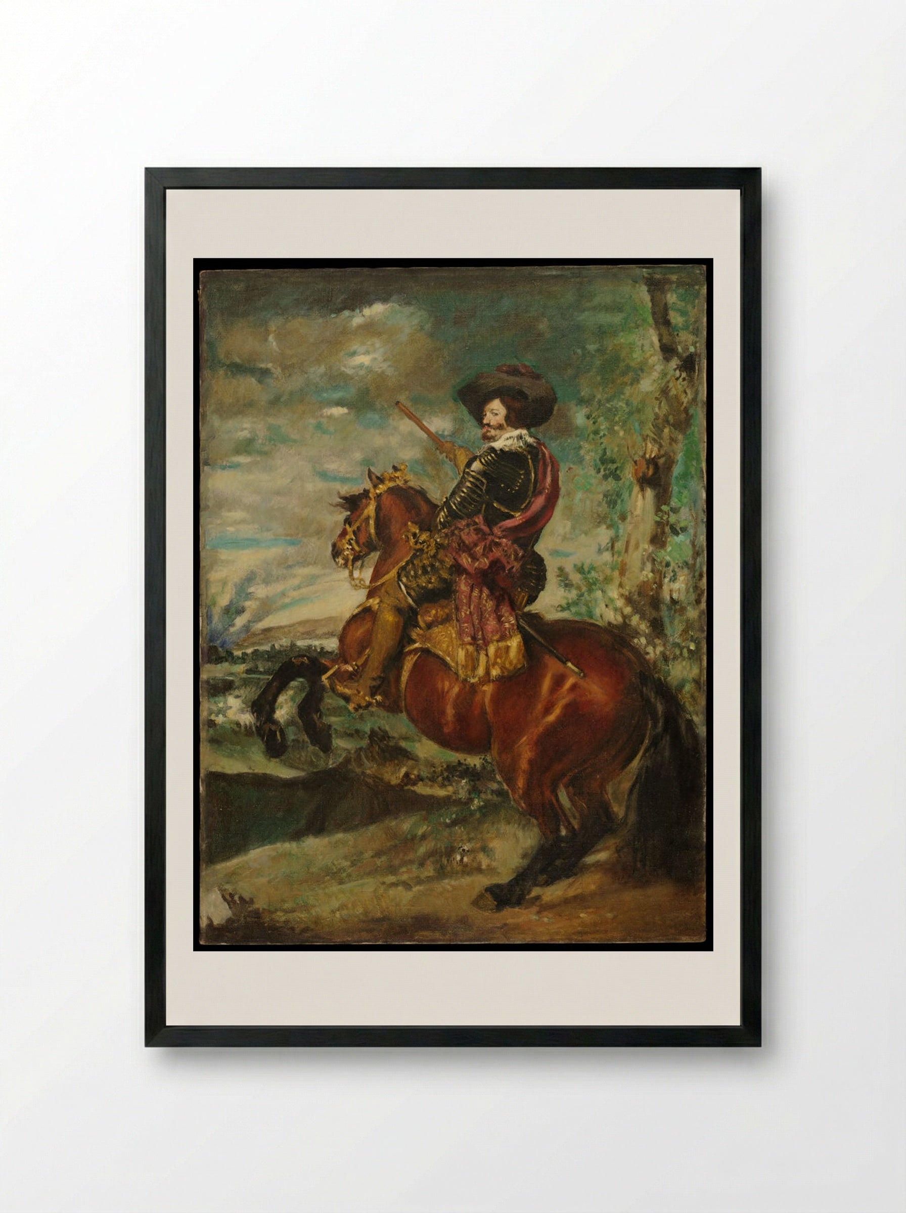 Count-Duke of Olivares on Horseback, after Velazquez - Denman Waldo Ross - Framed Print Black