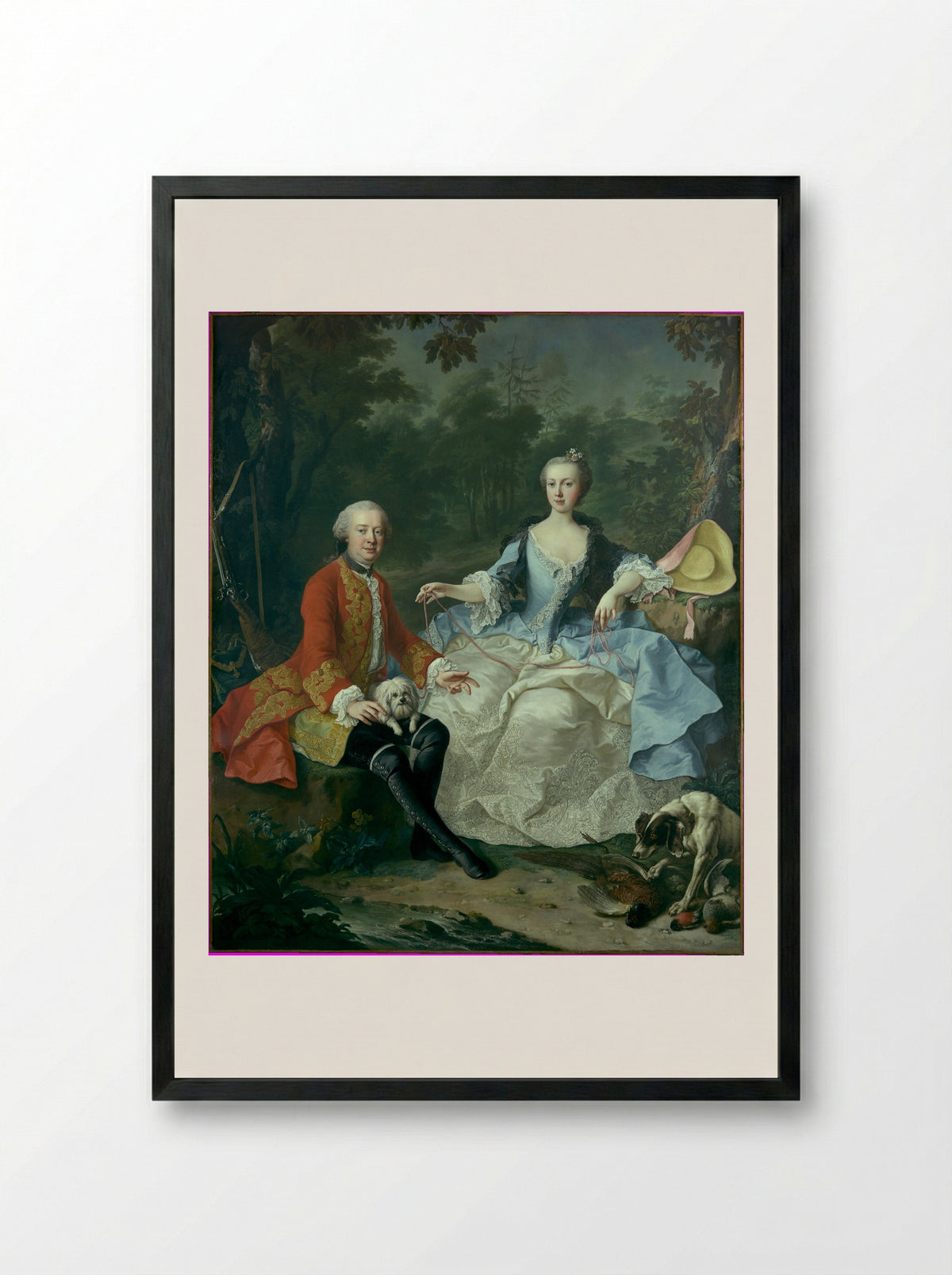 Count Giacomo Durazzo and Ernestine Aloisia Ungnad von Weissenwolff - Martin van Meytens the Younger - Framed Print Black