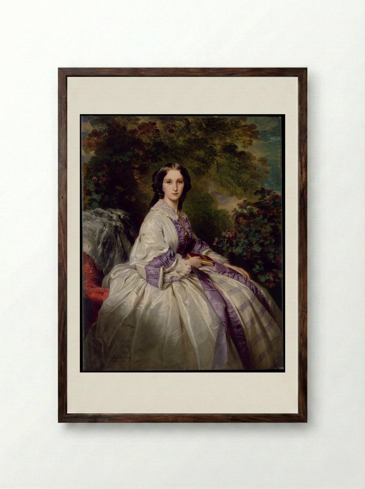 Countess Alexander Nikolaevitch Lamsdorff (Maria Ivanovna Beck) - Franz Xaver Winterhalter - Framed Print Dark Wood