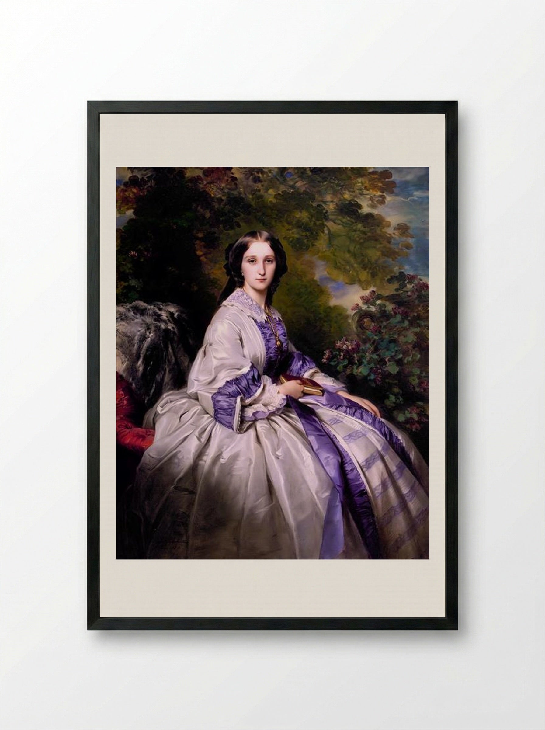 Countess Alexander Nikolaevitch Lamsdorff - Franz Xaver Winterhalter - Framed Print Black