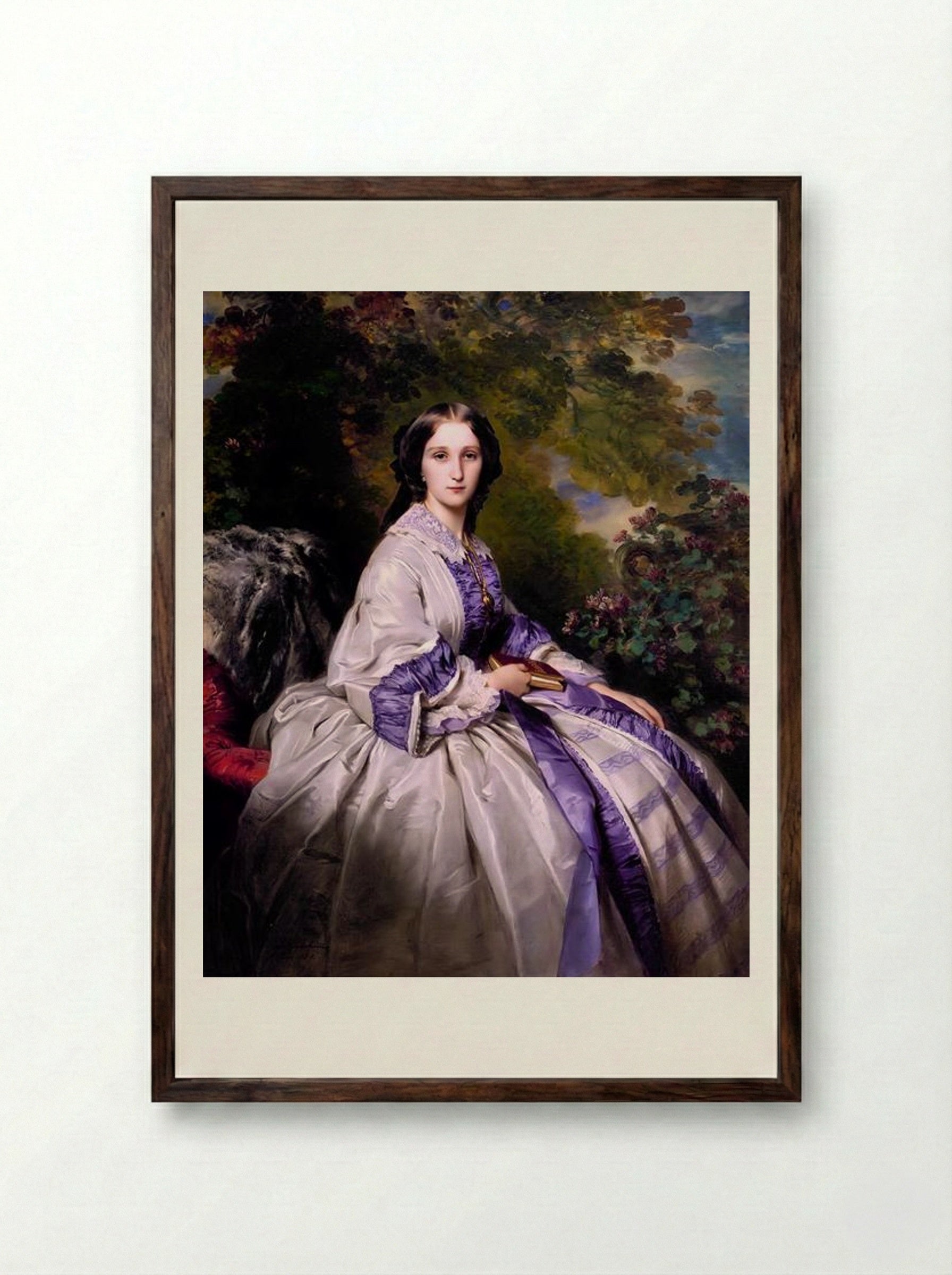 Countess Alexander Nikolaevitch Lamsdorff - Franz Xaver Winterhalter - Framed Print Dark Wood