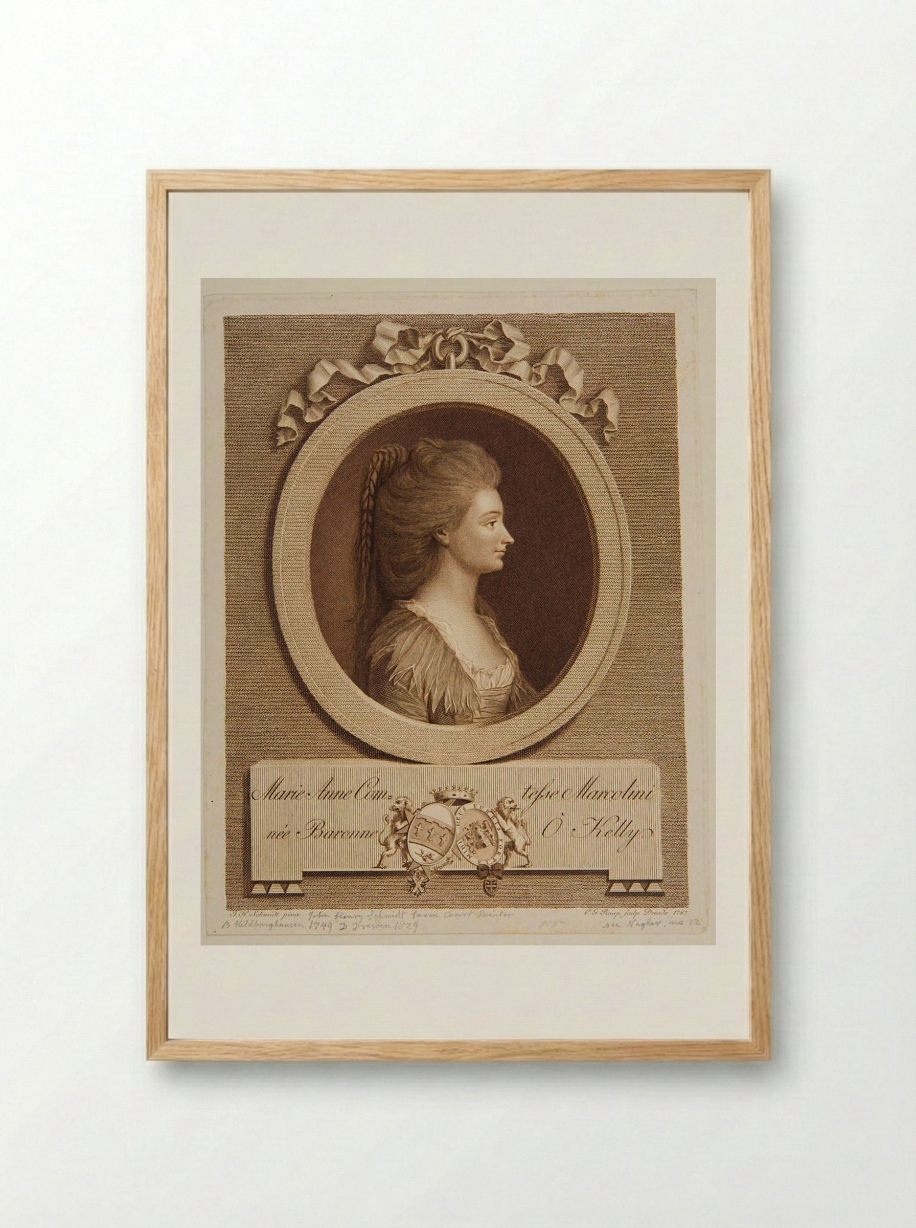 Countess Marie Anne Marcolini - Carl Gottlieb Rasp - Framed Print Wood