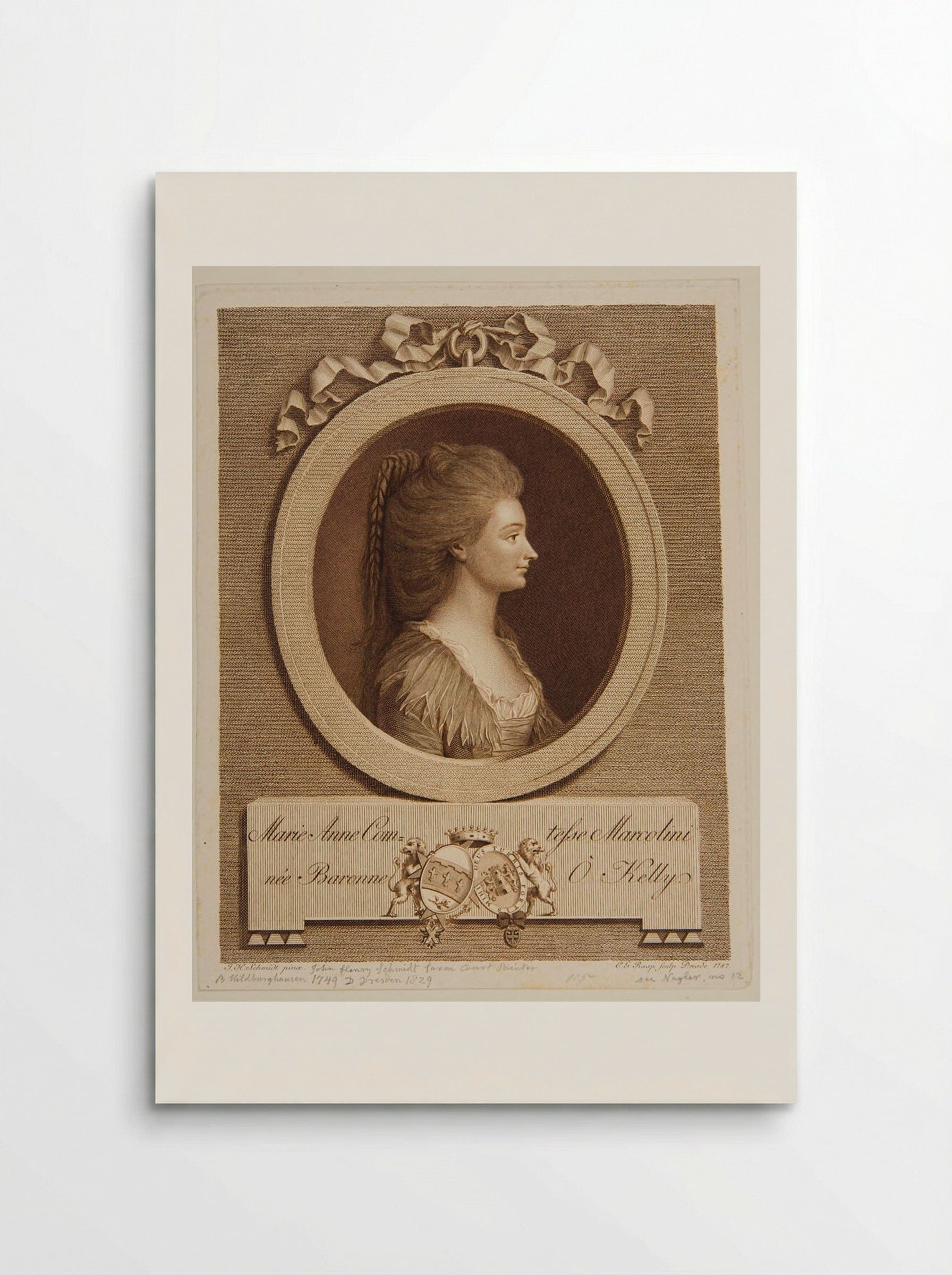 Countess Marie Anne Marcolini - Carl Gottlieb Rasp - Poster
