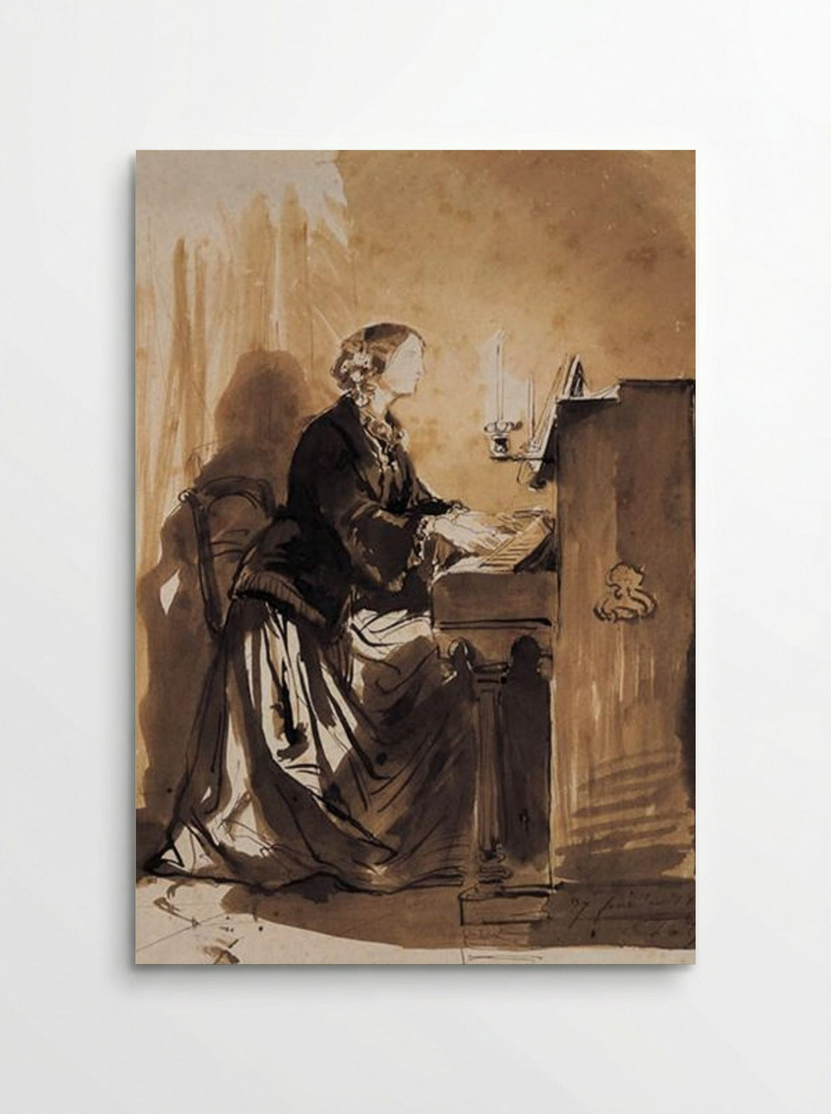 Countess Potocka Playing Piano - Paul Delaroche - Poster
