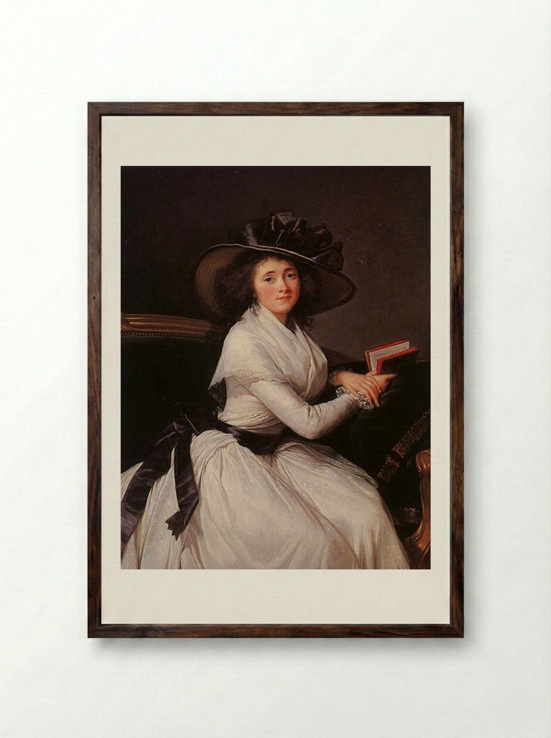 Countess of Châtre - Louise Elisabeth Vigée Le Brun - Framed Print Dark Wood