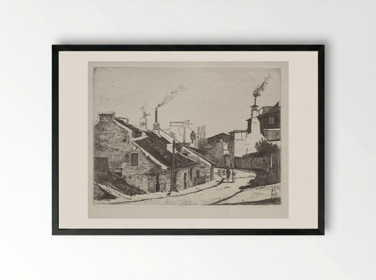 Country Street in Alouette - François Bonvin - Framed Print Black