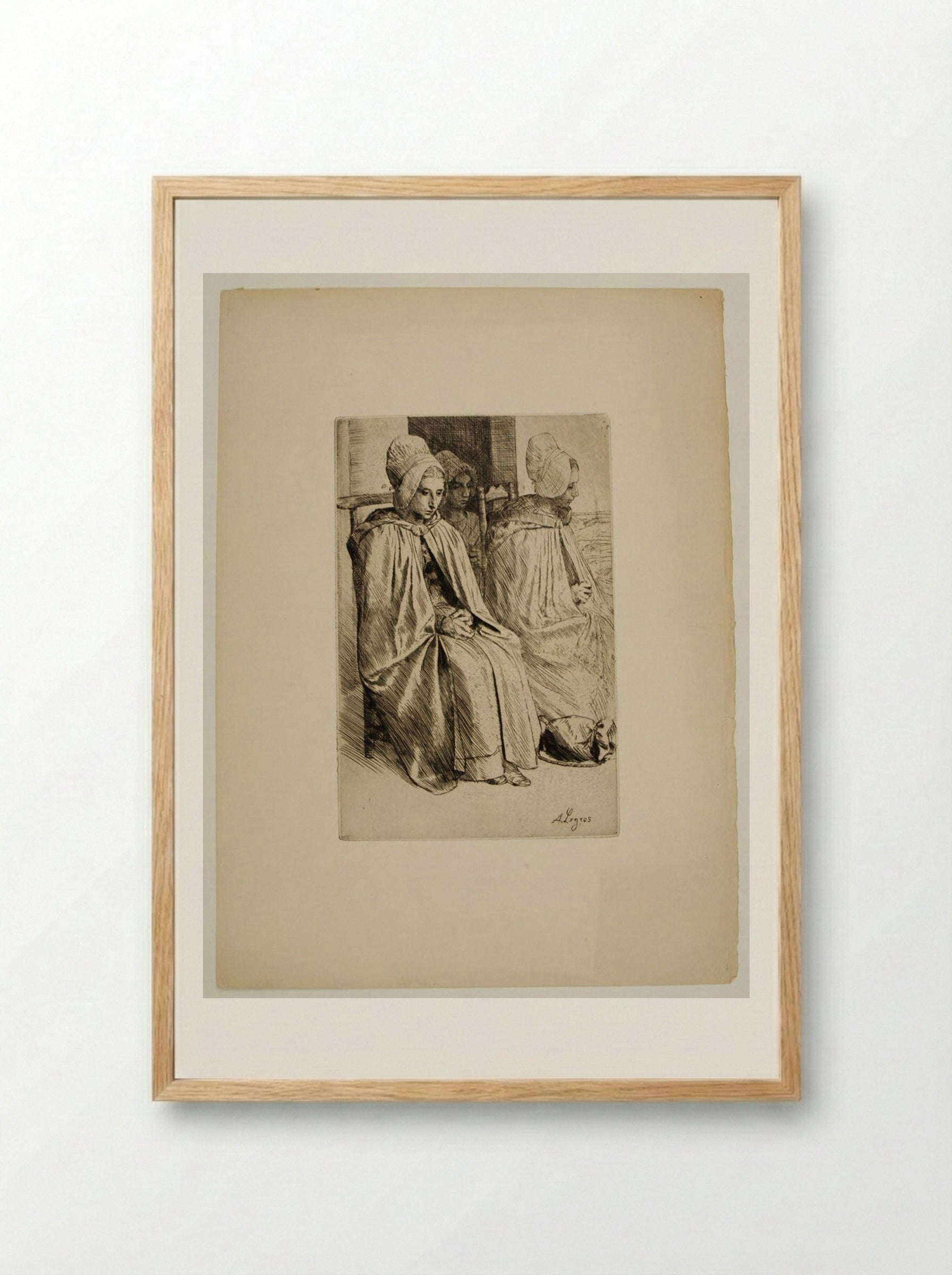 Countrypeople of the Area of Boulogne - Alphonse Legros - Framed Print Wood
