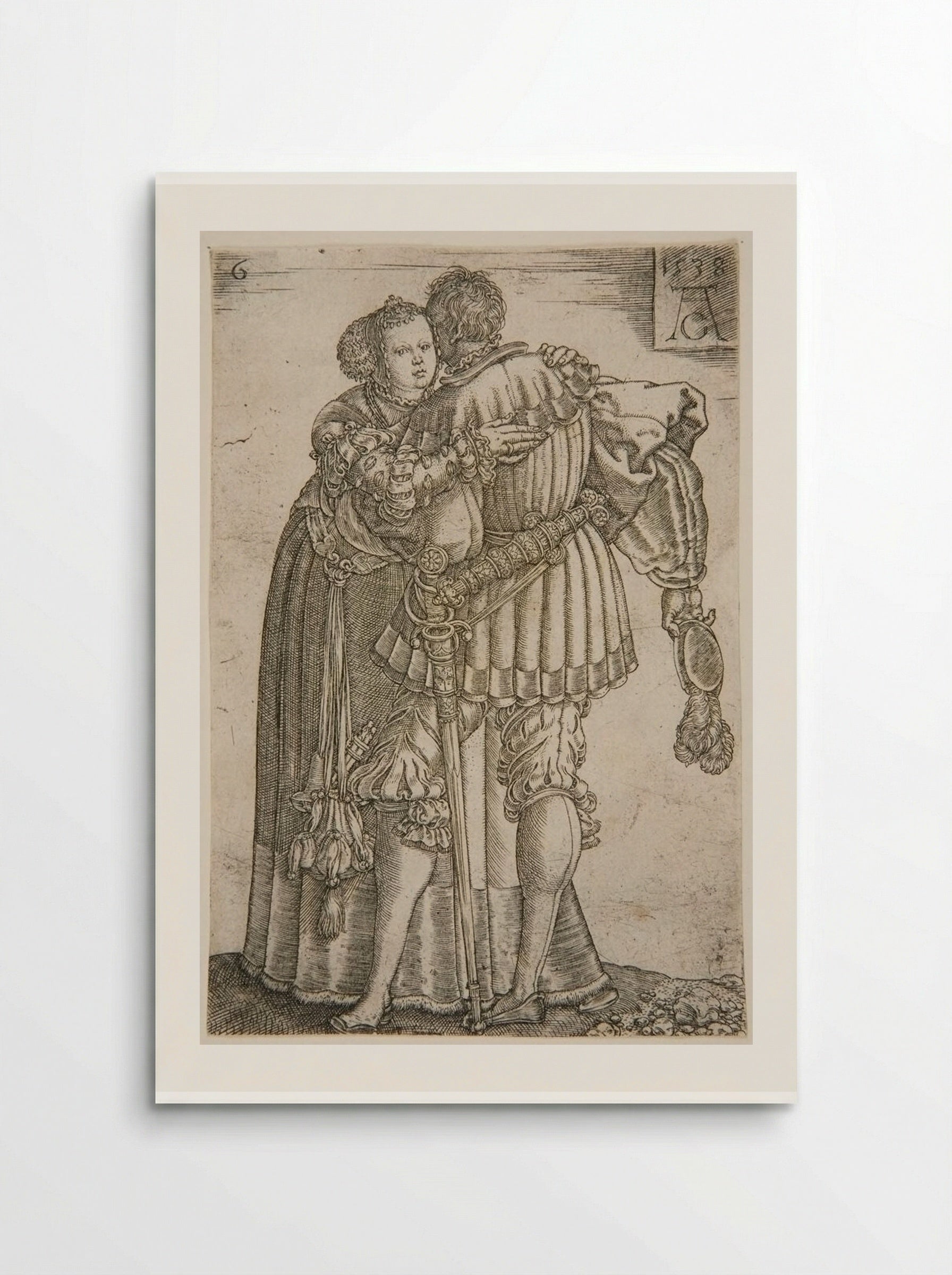 Couple Embracing - Heinrich Aldegrever - Poster