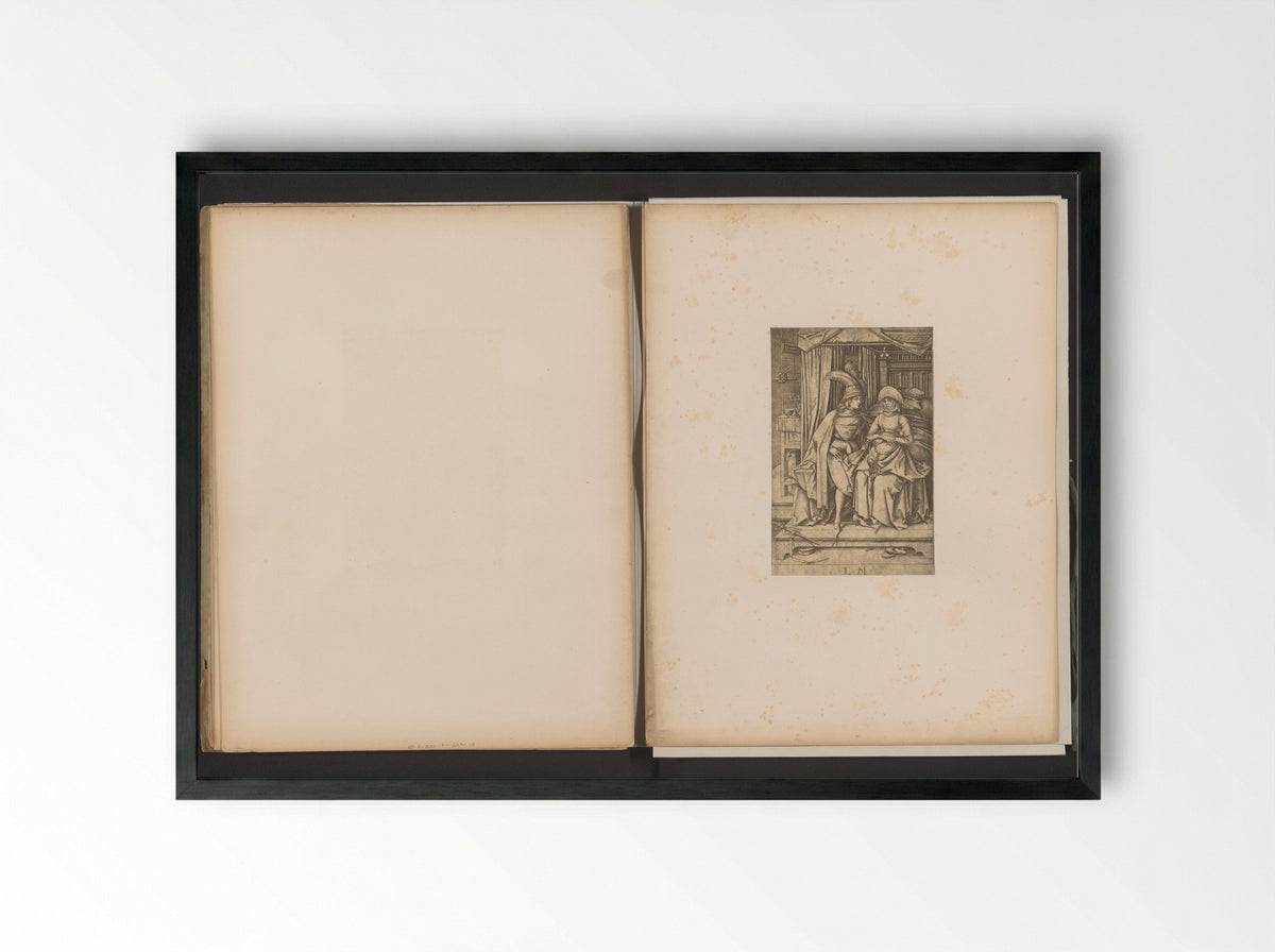 Couple Seated on a Bed (After Israhel van Meckenem) - Simonau & Toovey - Framed Print Black