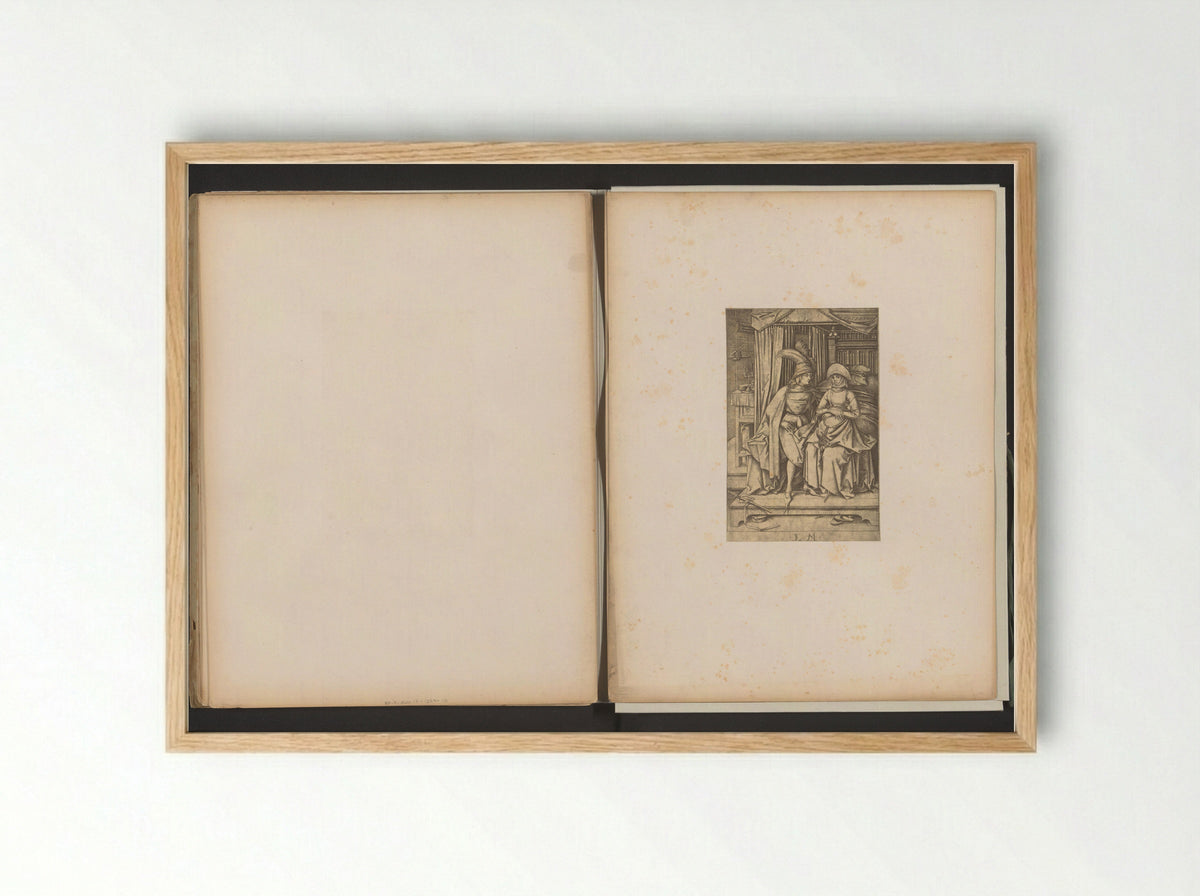 Couple Seated on a Bed (After Israhel van Meckenem) - Simonau & Toovey - Framed Print Wood