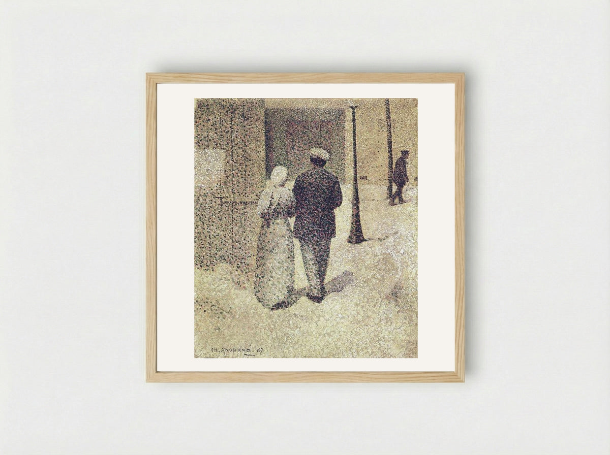 Couple in the Street - Charles Angrand - Framed Print Wood