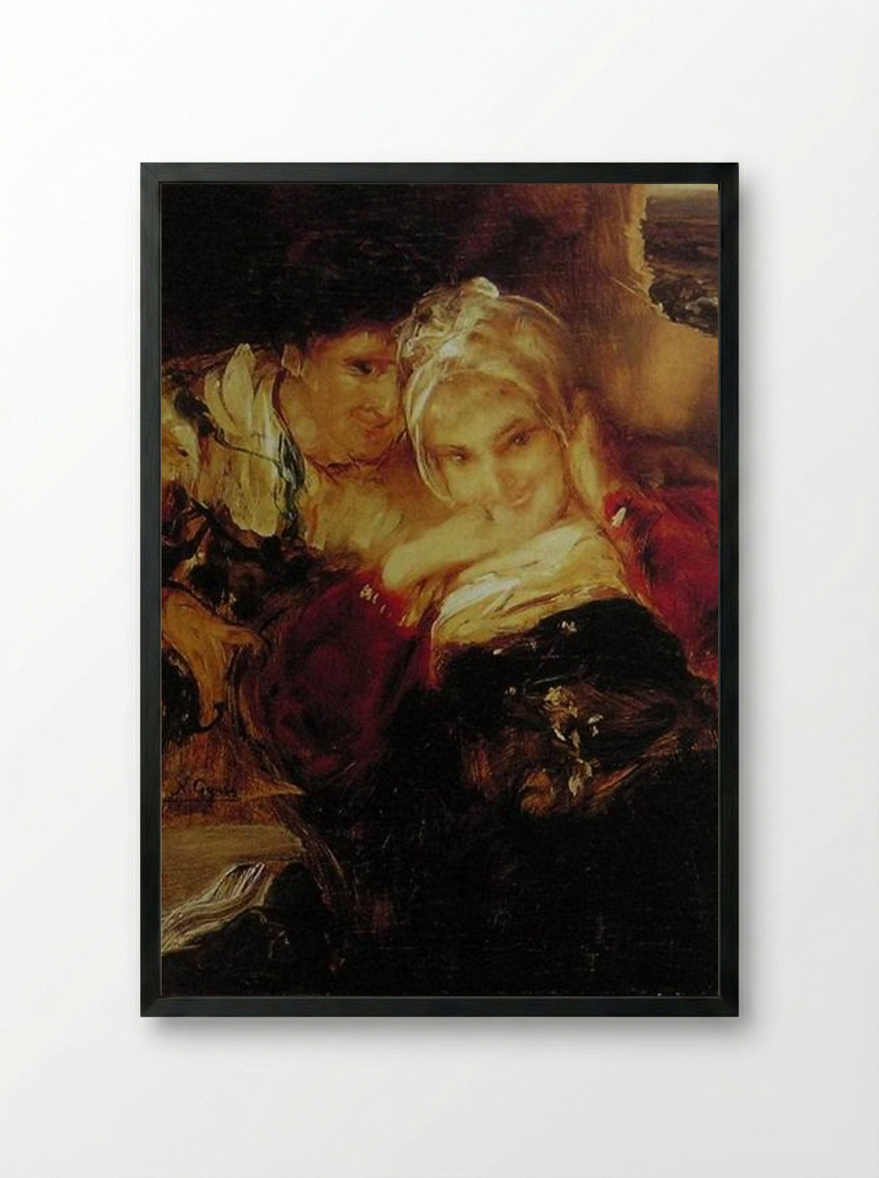 Couple - Nikolaos Gyzis - Framed Print Black