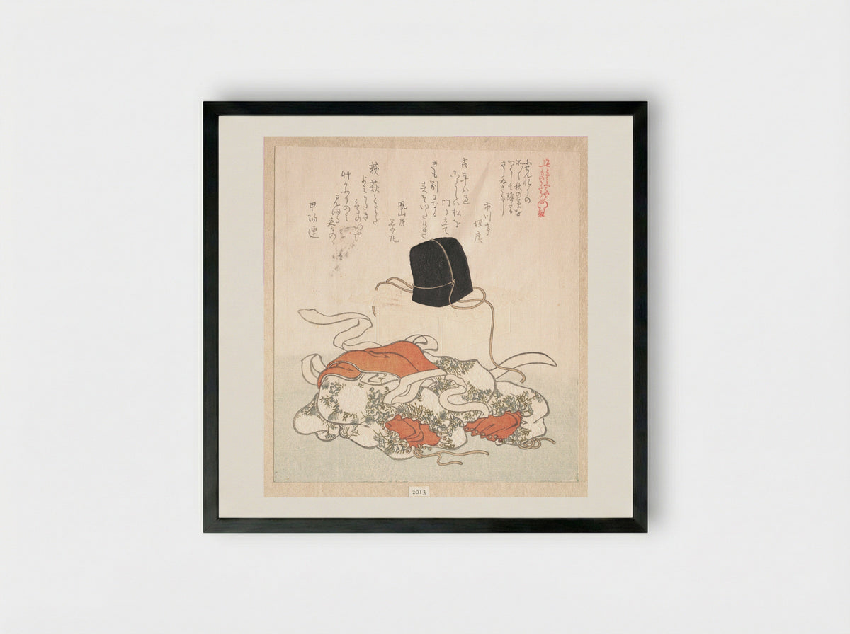 Court Hat and Court Dress - Kubo Shunman - Framed Print Black