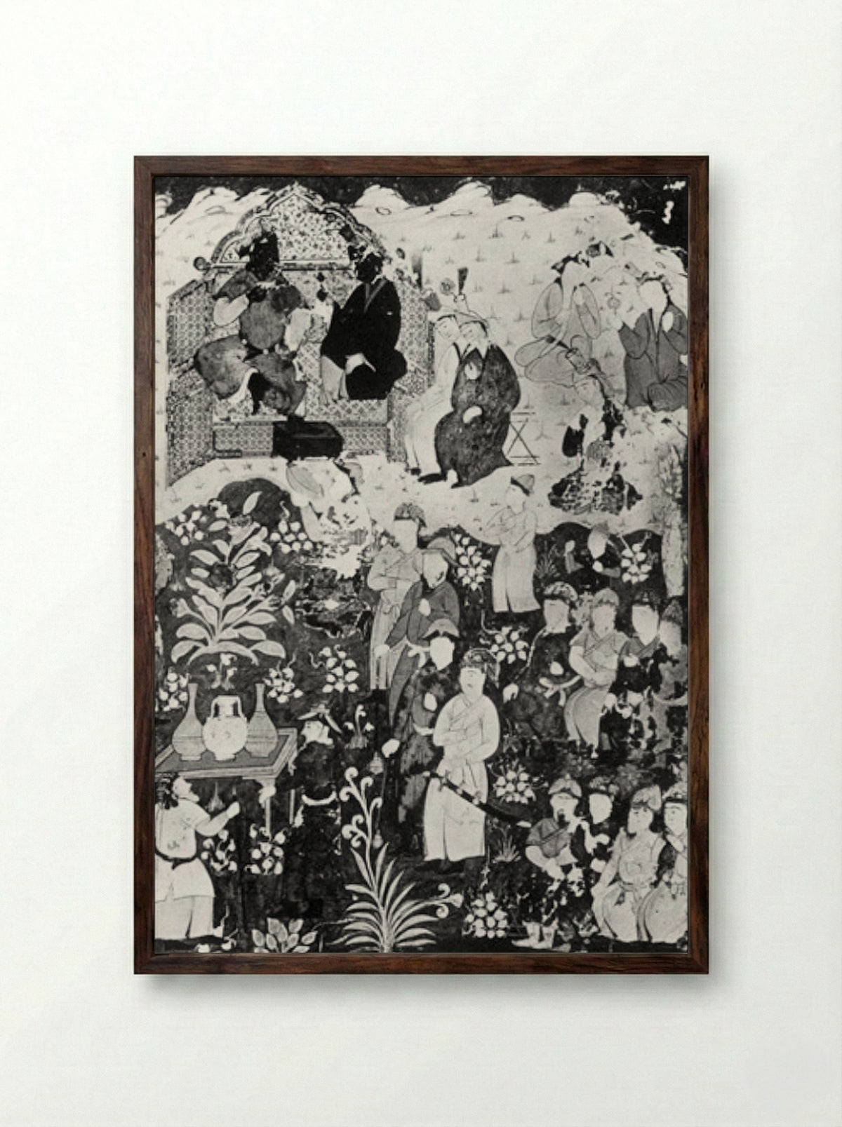 Court Scene - Fine Art Print - Framed Print Dark Wood