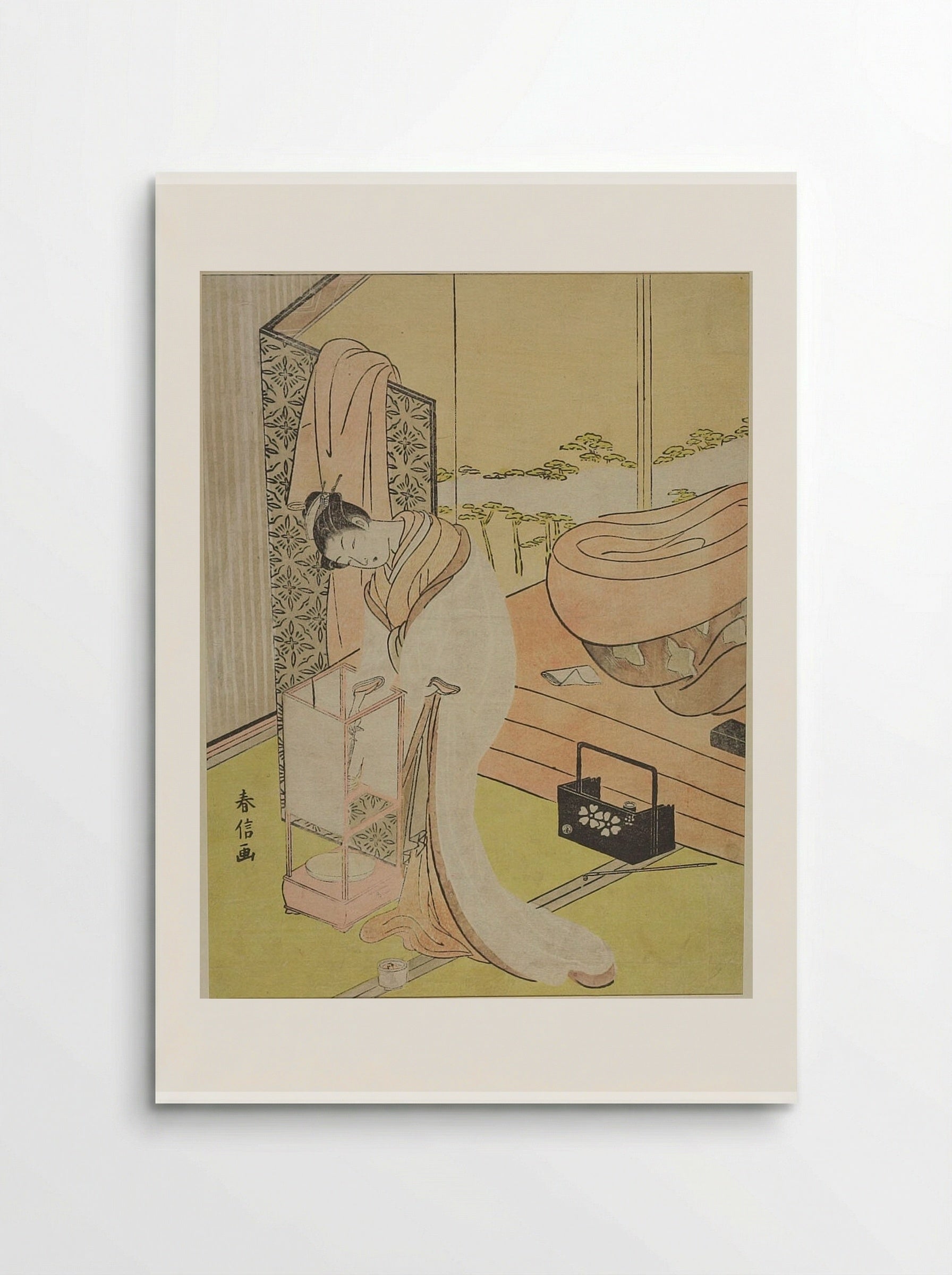Courtesan Trimming Her Lamp - Suzuki Harunobu - Poster