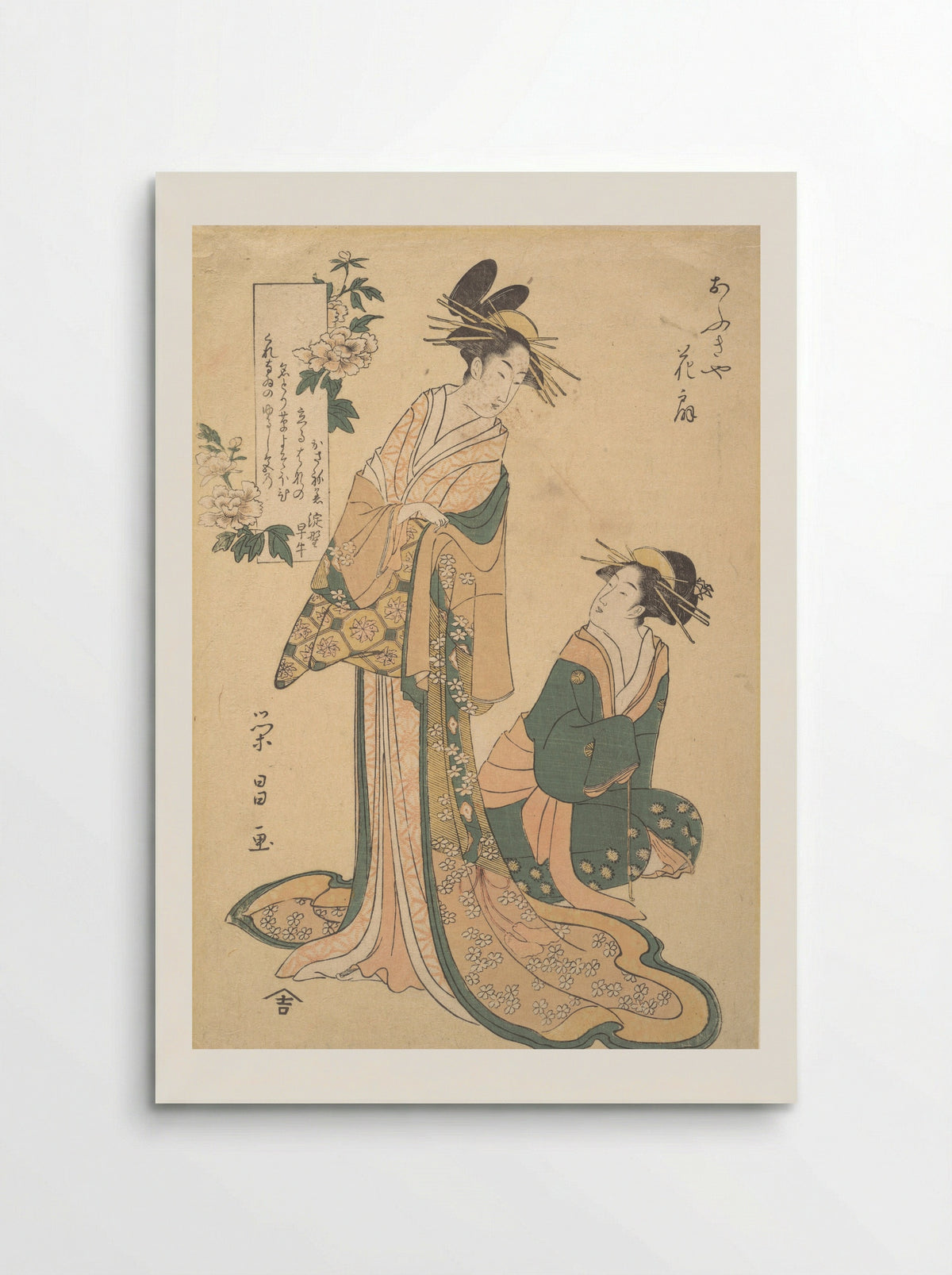 Courtesan and Her Maid - Chōkōsai Eishō - Poster
