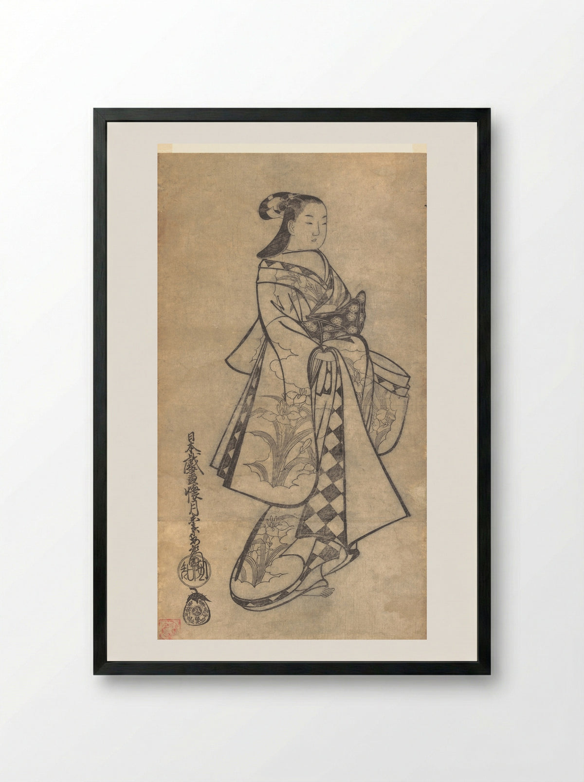 Courtesan - Kaigetsudō Anchi - Framed Print Black