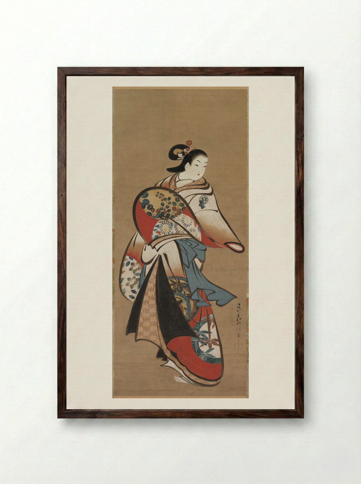 Courtesan - Matsuno Chikanobu - Framed Print Dark Wood