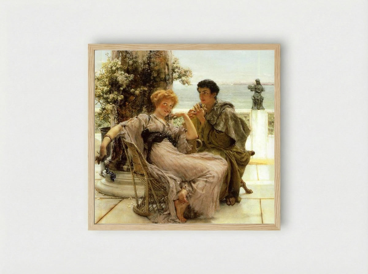 Courtship (The Proposal) - Sir Lawrence Alma-Tadema - Framed Print Wood