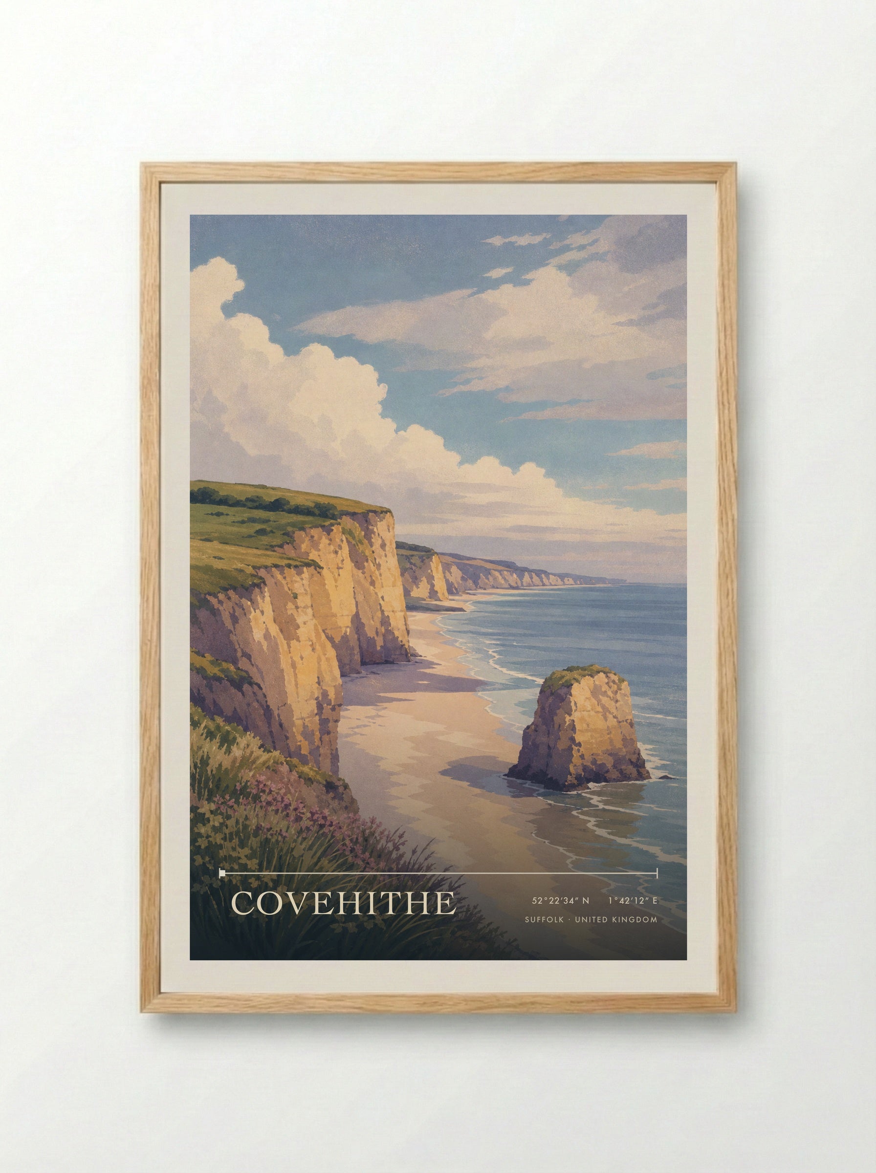 Covehithe Suffolk United Kingdom Travel Poster - Framed Print Wood