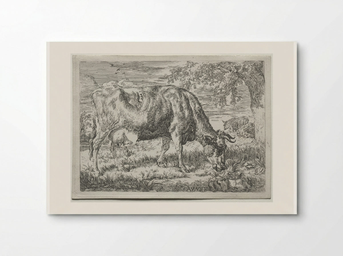 Cow and Two Sheep at the Foot of a Tree - Adriaen van de Velde - Poster