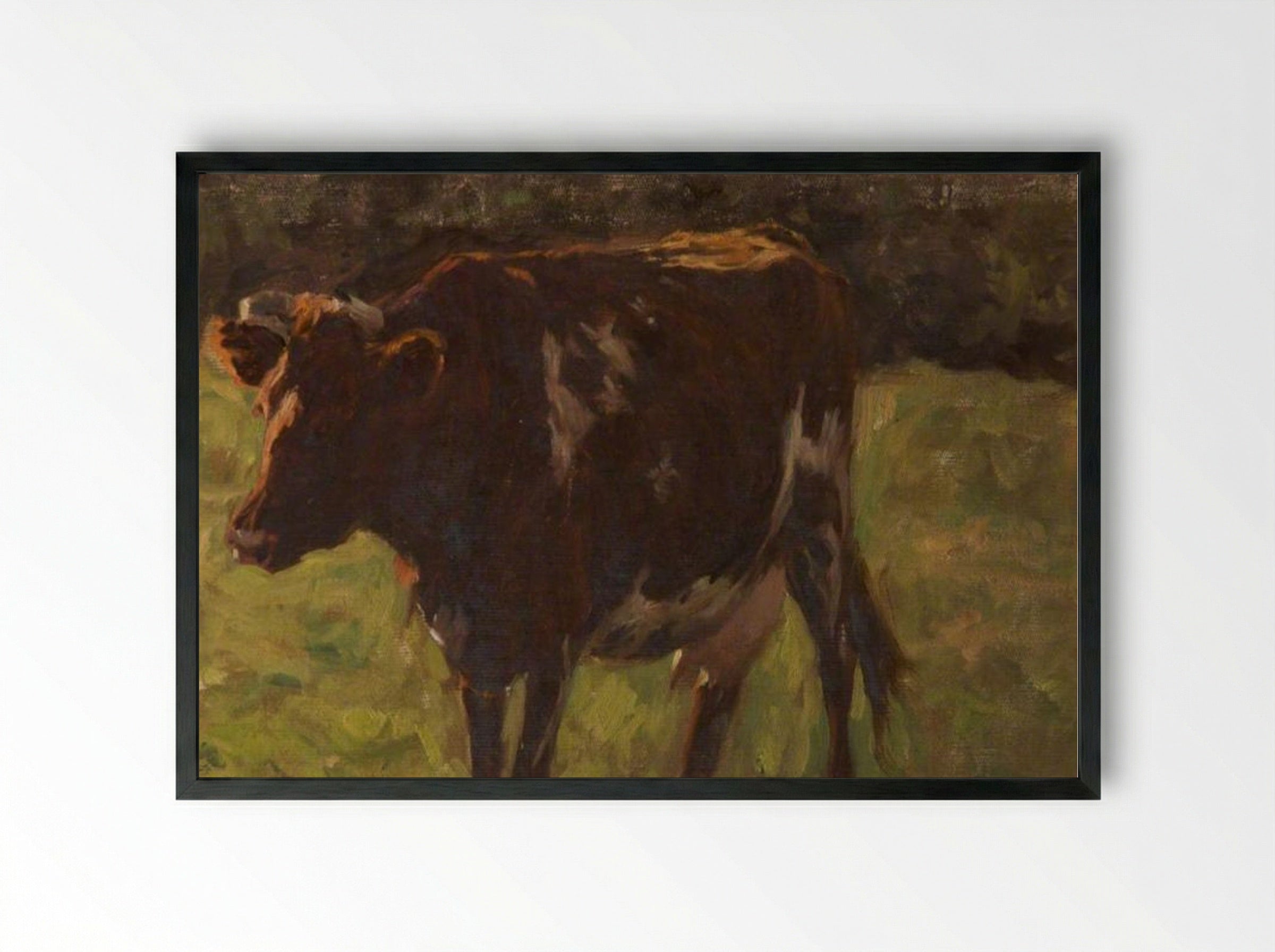 Cow - James Charles - Framed Print Black