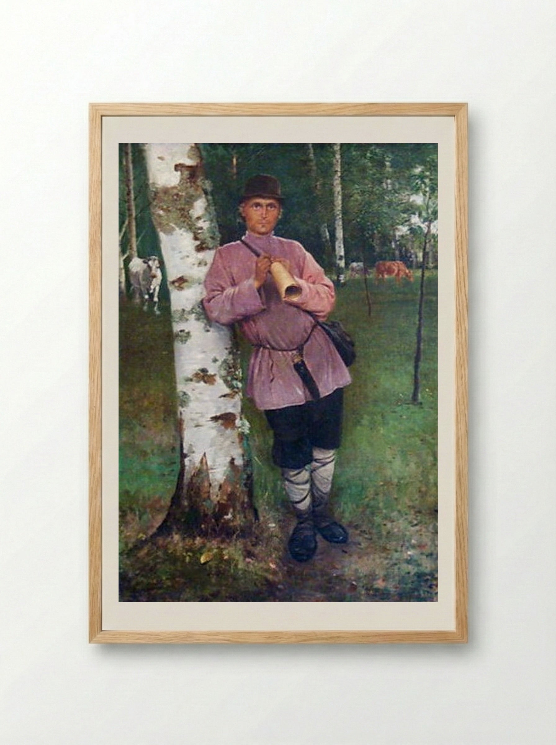 Cowboy - Nikolay Bogdanov-Belsky - Framed Print Wood