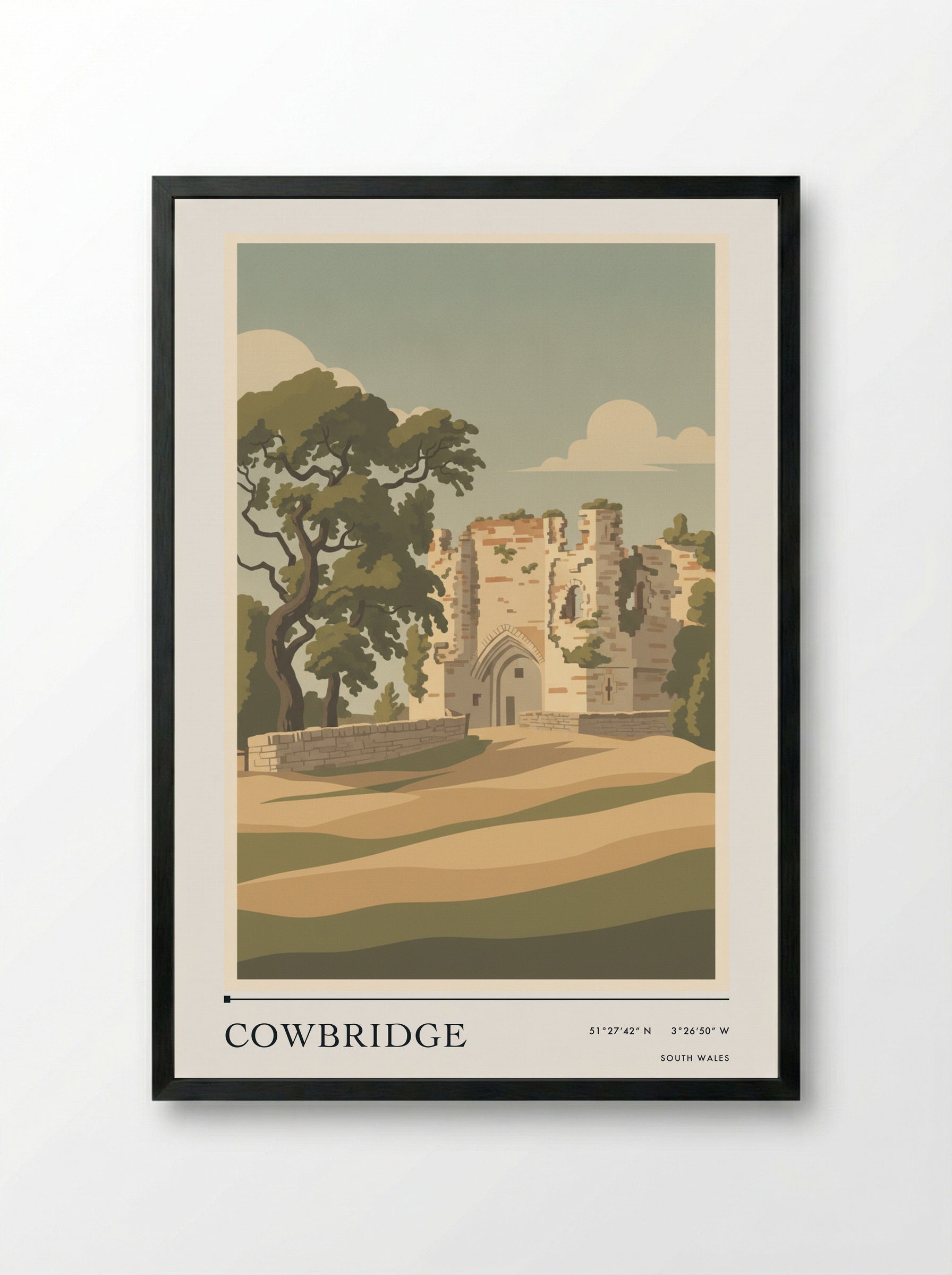 Cowbridge South Wales Wales Travel Poster - Framed Print Black