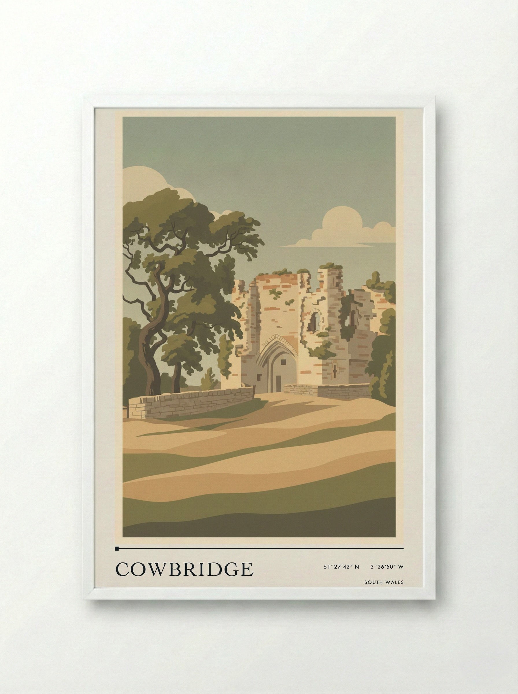 Cowbridge South Wales Wales Travel Poster - Framed Print White