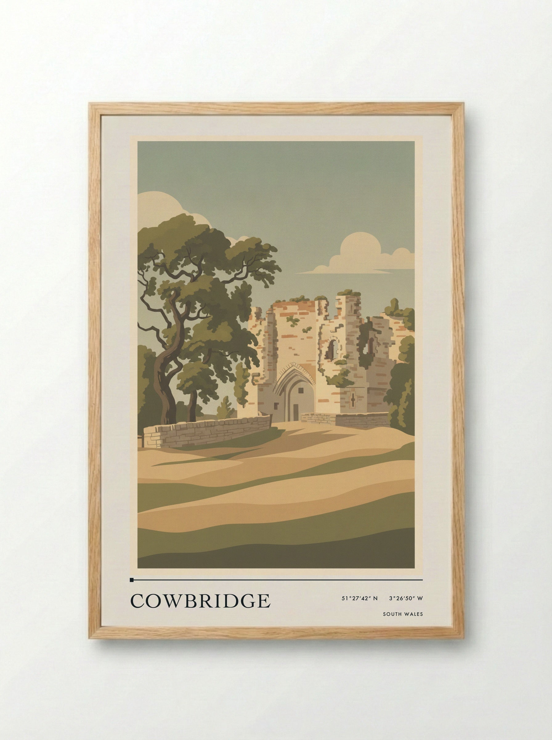 Cowbridge South Wales Wales Travel Poster - Framed Print Wood