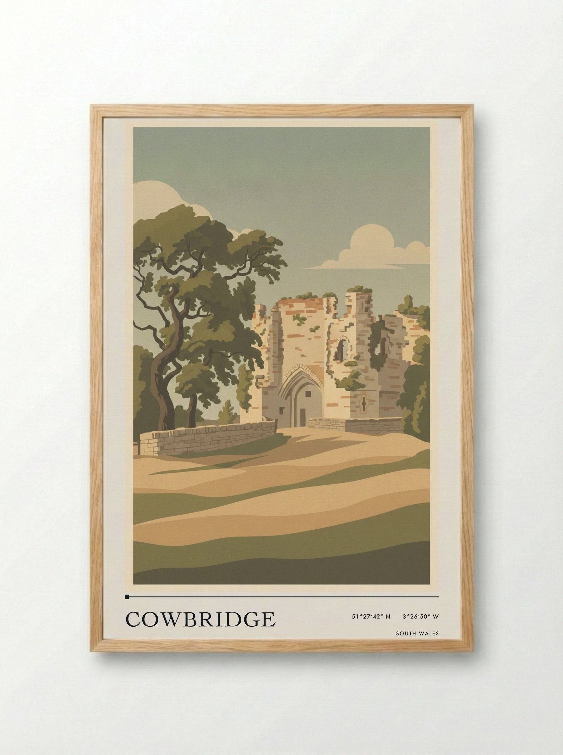 Cowbridge South Wales Wales Travel Poster - Framed Print Wood