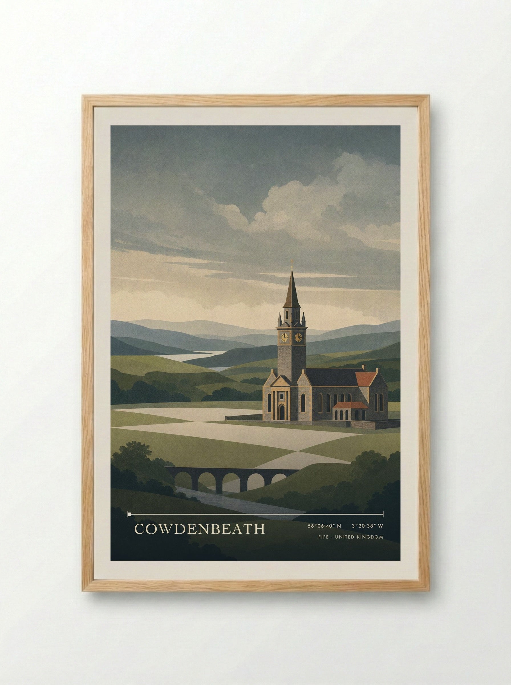 Cowdenbeath Fife United Kingdom Travel Poster - Framed Print Wood