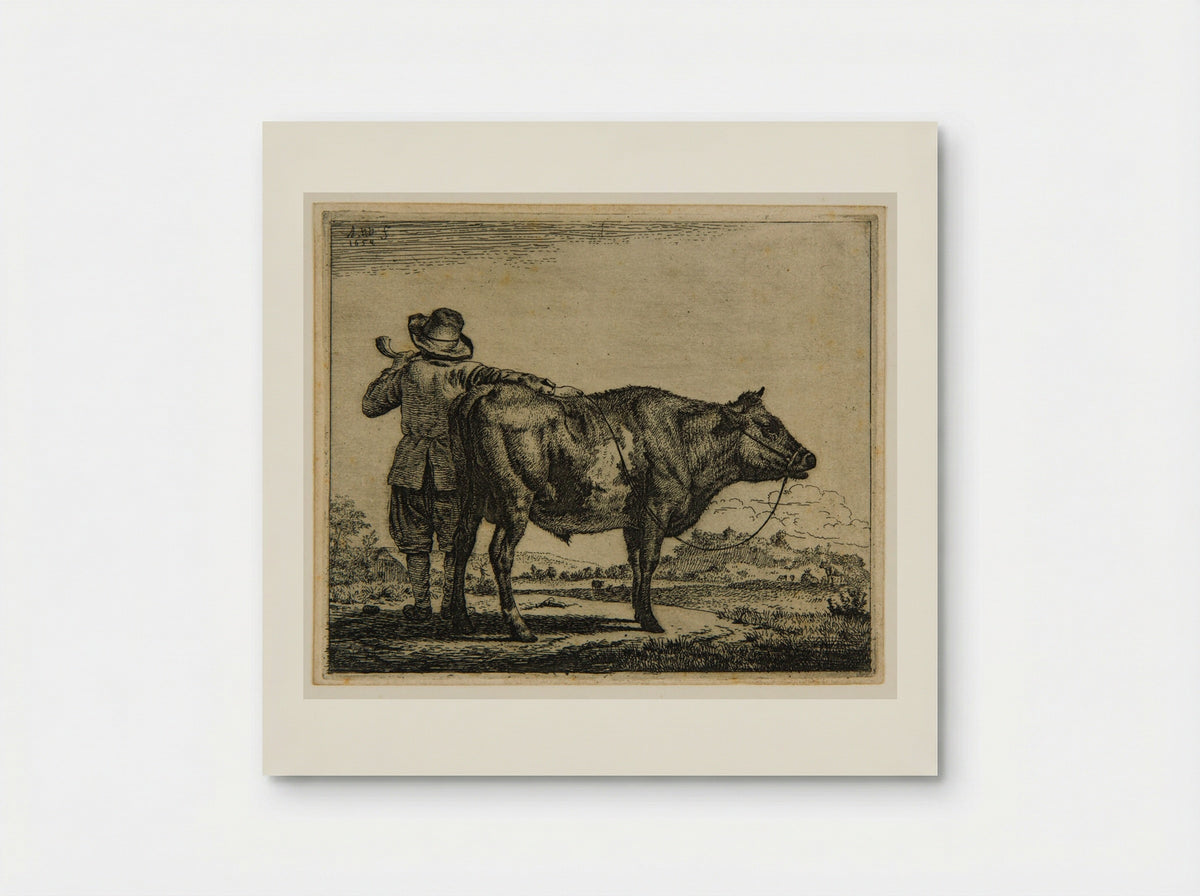 Cowherd and Bull - Adriaen van de Velde - Poster