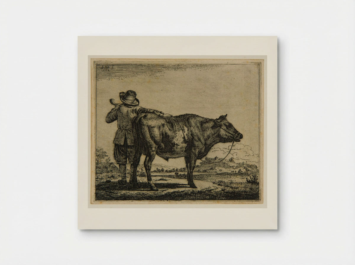 Cowherd and Bull - Adriaen van de Velde - Poster