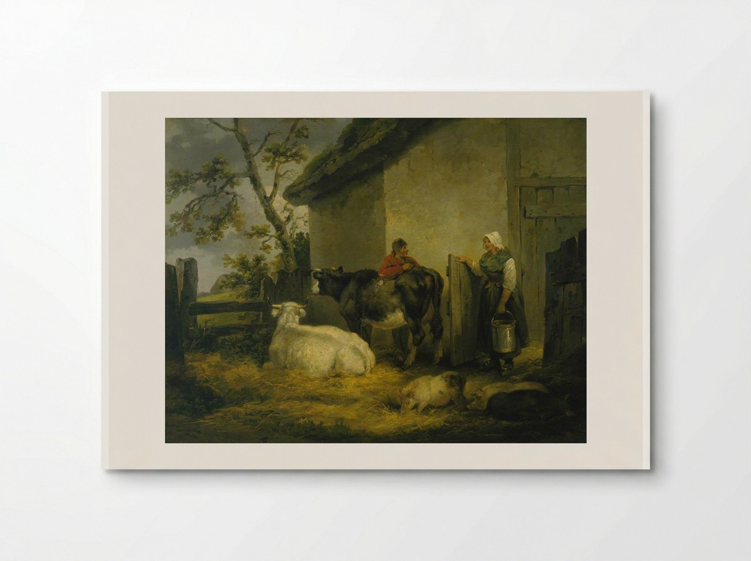 Cowherd and Milkmaid - George Morland - Poster